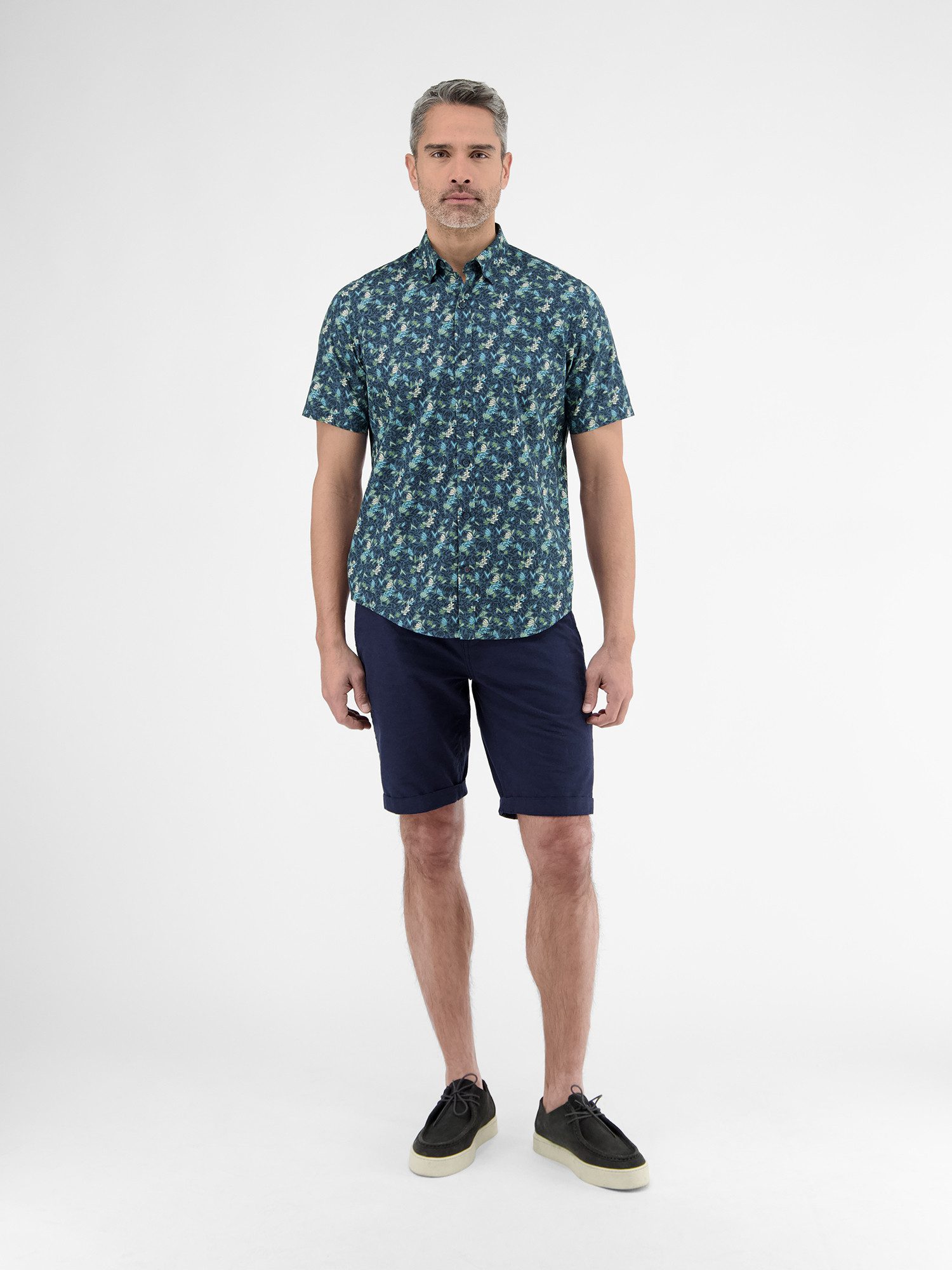 LERROS Kurzarmhemd Herren Halbarmhemd, floral bedruckt