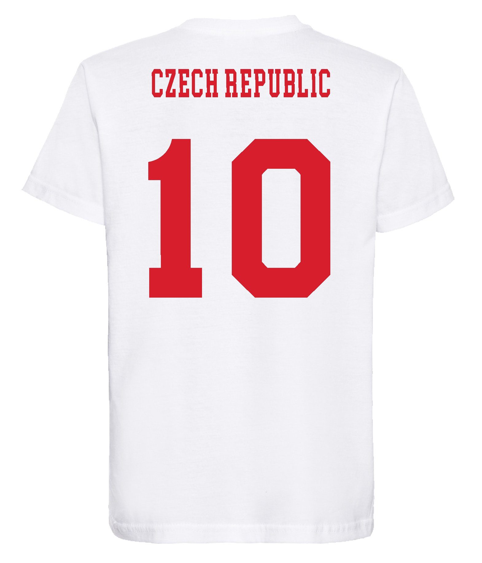 Youth Designz T-Shirt Tschechische Republik Look Fußball mit Trikot im Weiß Kinder T-Shirt trendigem Motiv