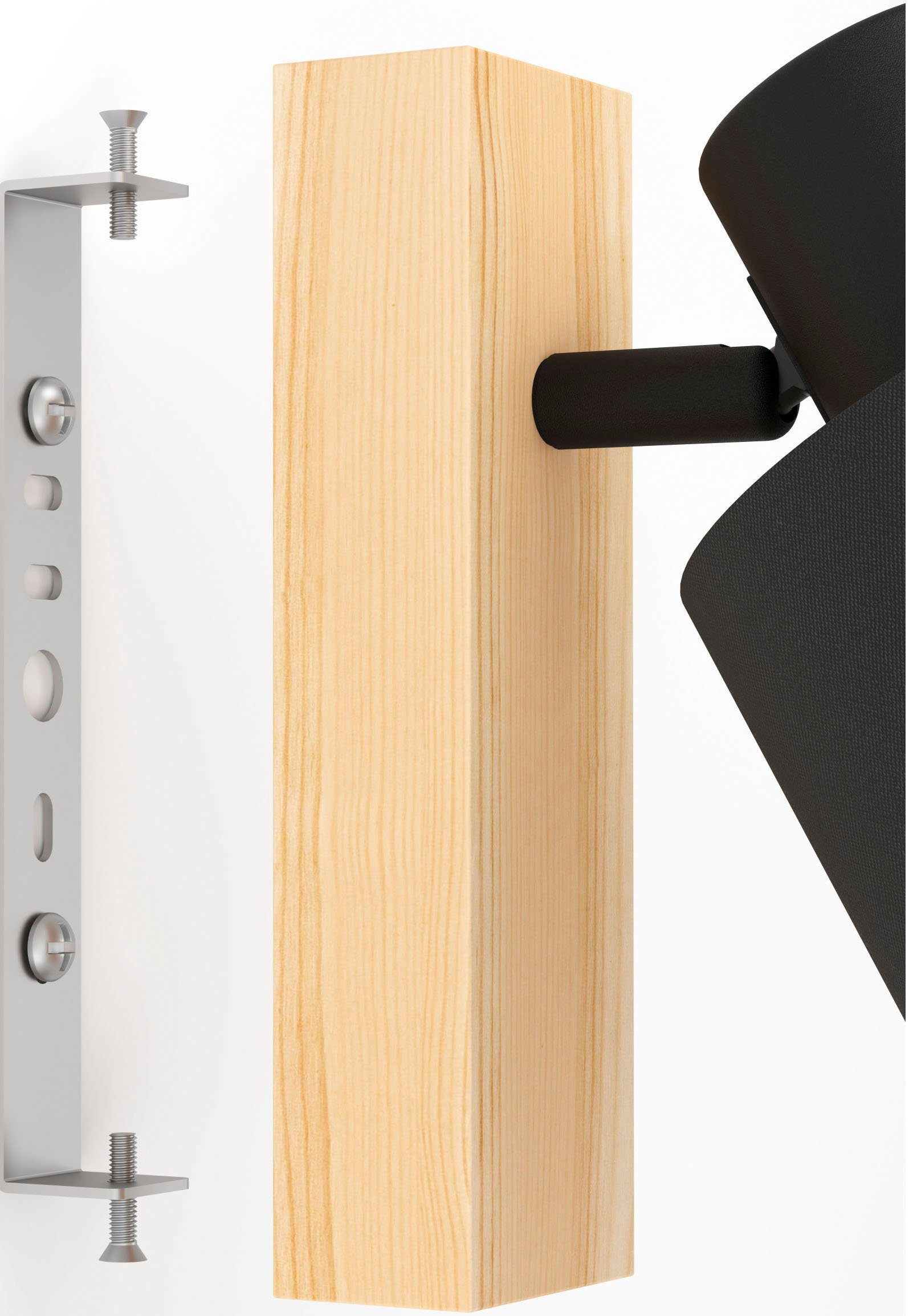 EGLO Deckenspot BATALLAS, ohne Leuchtmittel, Leuchtmittel wechselbar, Deckenspot in braun und schwarz aus Holz, Stahl - exkl. E27 - 10W