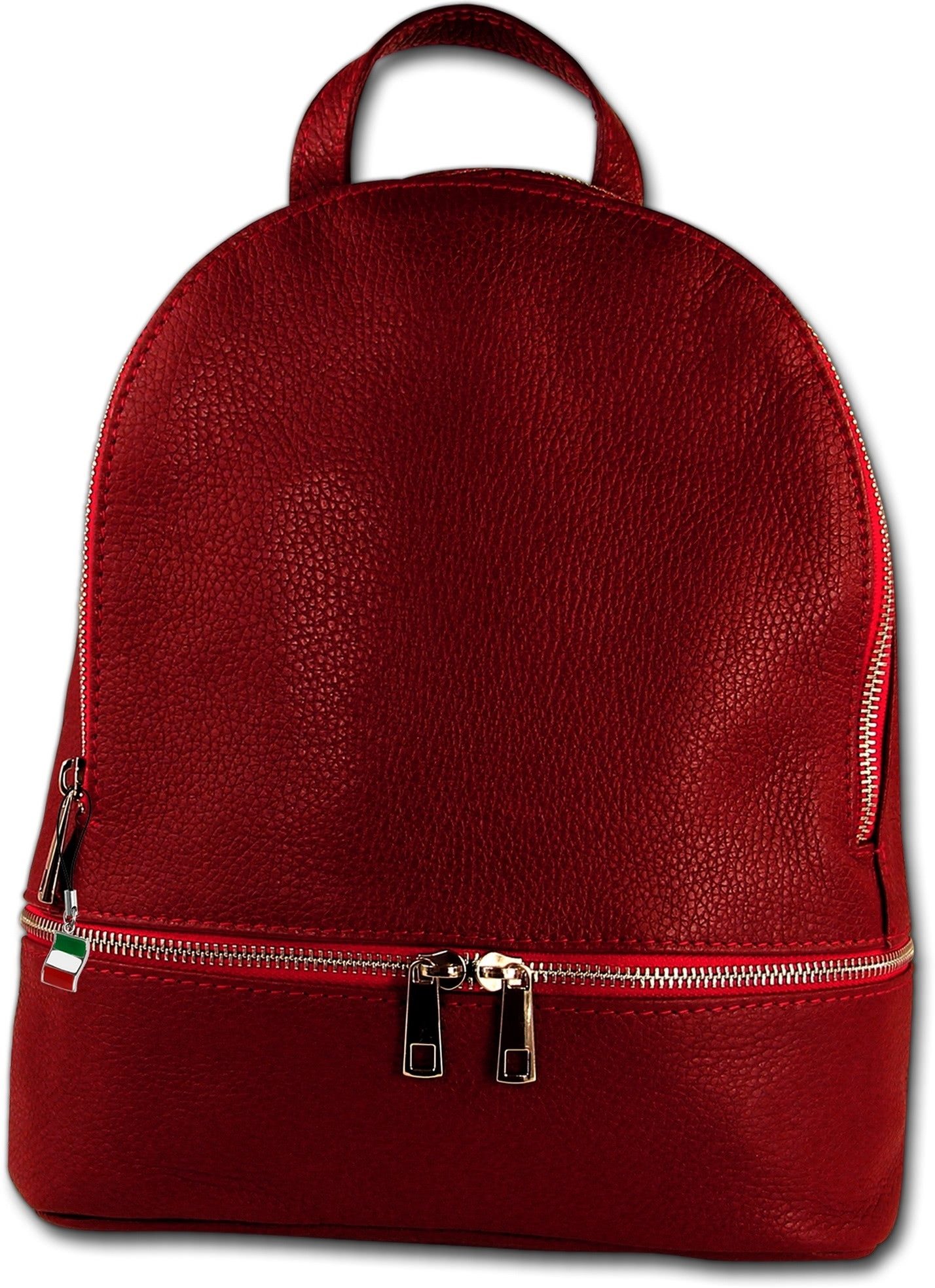 FLORENCE Cityrucksack Florence Rucksack Damen Echtleder (Cityrucksack, Cityrucksack), Damen Cityrucksack Leder, dunkelrot, Größe ca. 32cm