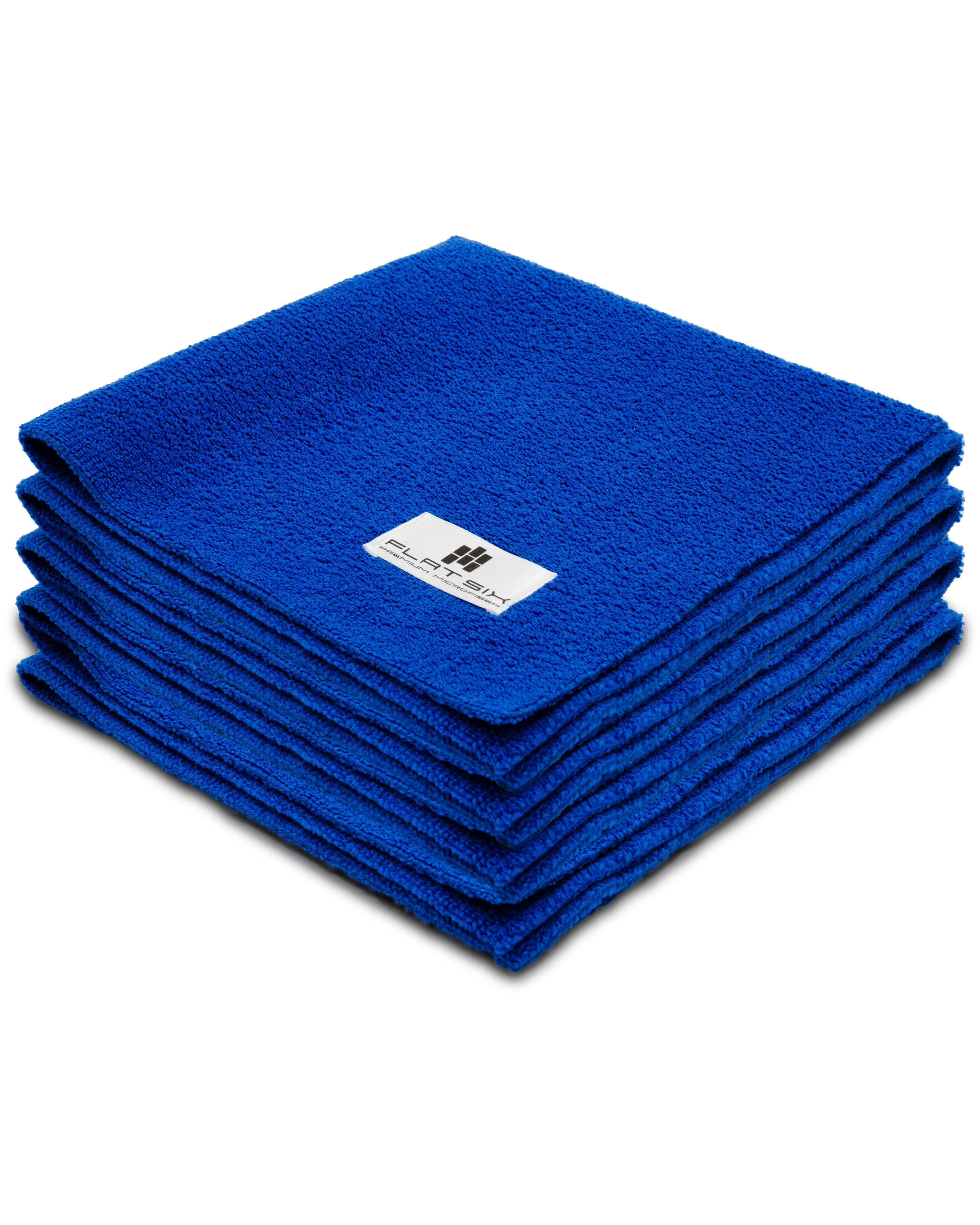 Flat Six Mikrofasertuch – Premium Poliertuch & Trockentuch für Autopflege Mikrofasertuch (4-tlg., 40x40 cm, 385 GSM, weich, randlos & lackschonend)