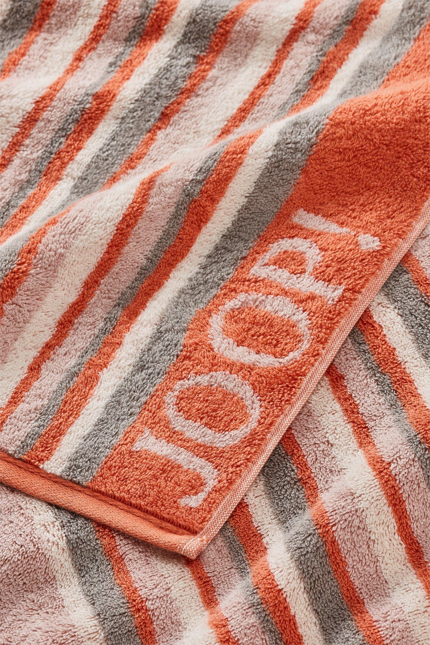 MOVE STRIPES Handtuch-Set, Joop! - (2-St) JOOP! Apricot Handtücher Textil LIVING