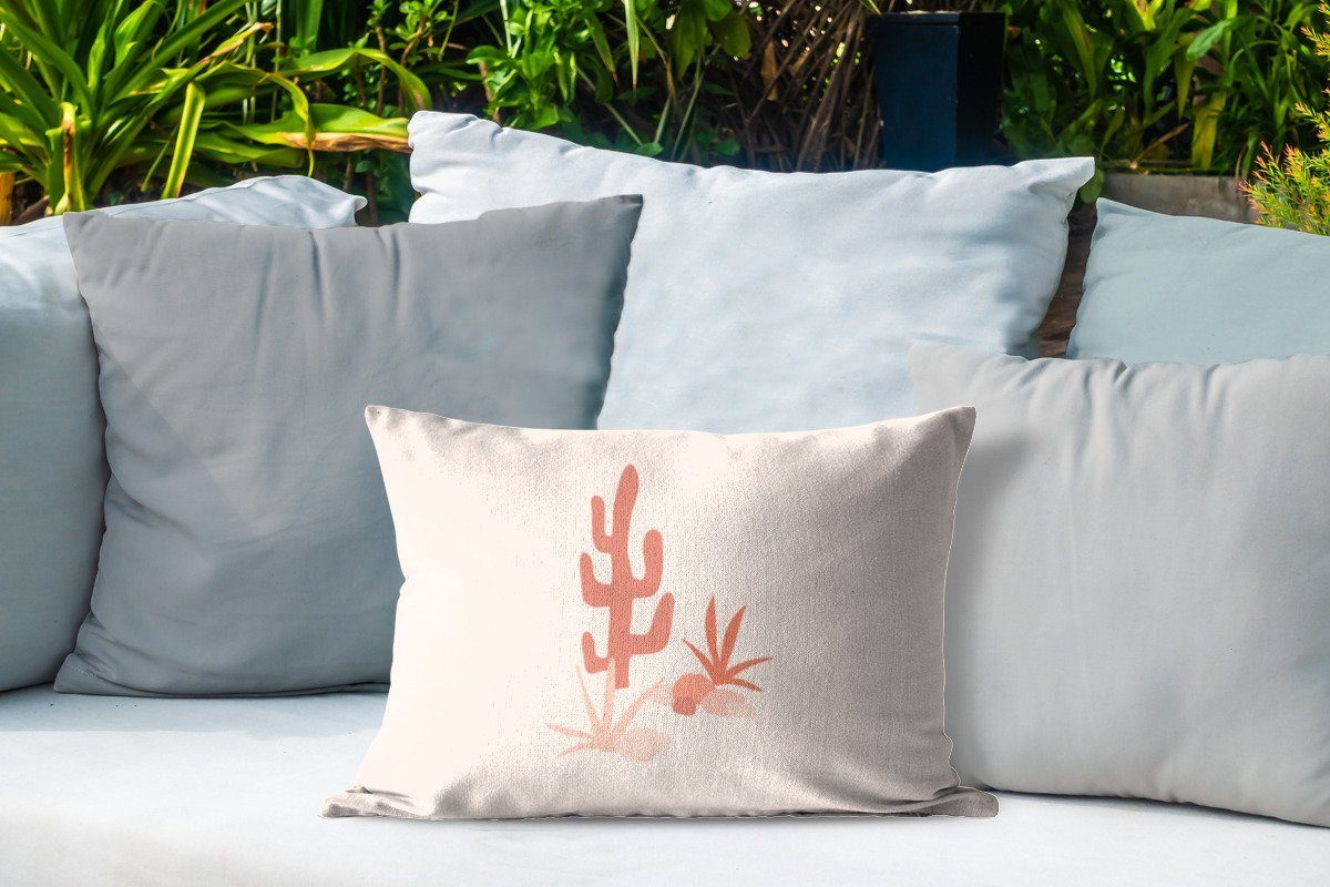 MuchoWow Dekokissen Kaktus - - Polyester, Kissenhülle Outdoor-Dekorationskissen, Pastell, Dekokissenbezug, Pflanzen