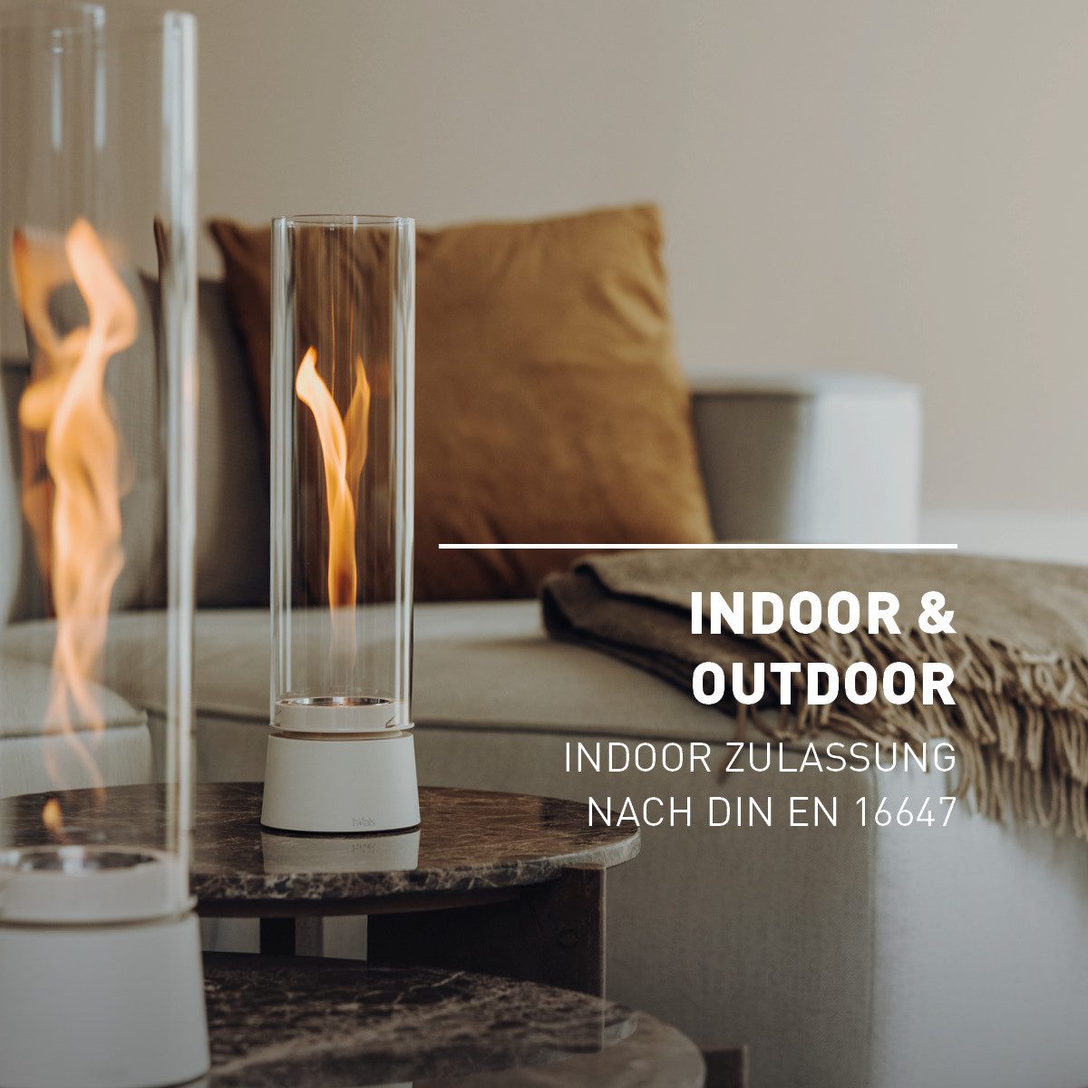höfats Tischfeuer SPIN air (Packung, rauchfreie Tischfeuerstelle für Indoor und Outdoor), Feuerschale mit Flammenwirbel für Tischdeko, wärmende Feuersäule