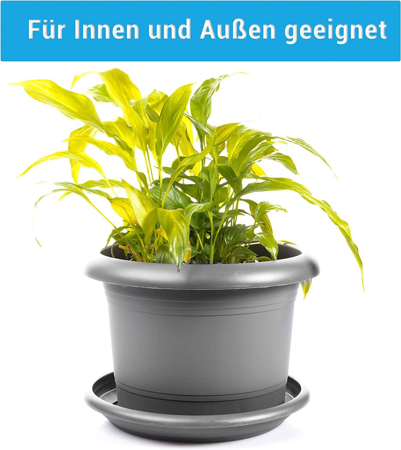 PAFEN Quadratischer Blumentopf 30x30 Cm Mit Untersetzer, Terrabraun – Frostsicher, Wasserdicht Für Innen & Außen