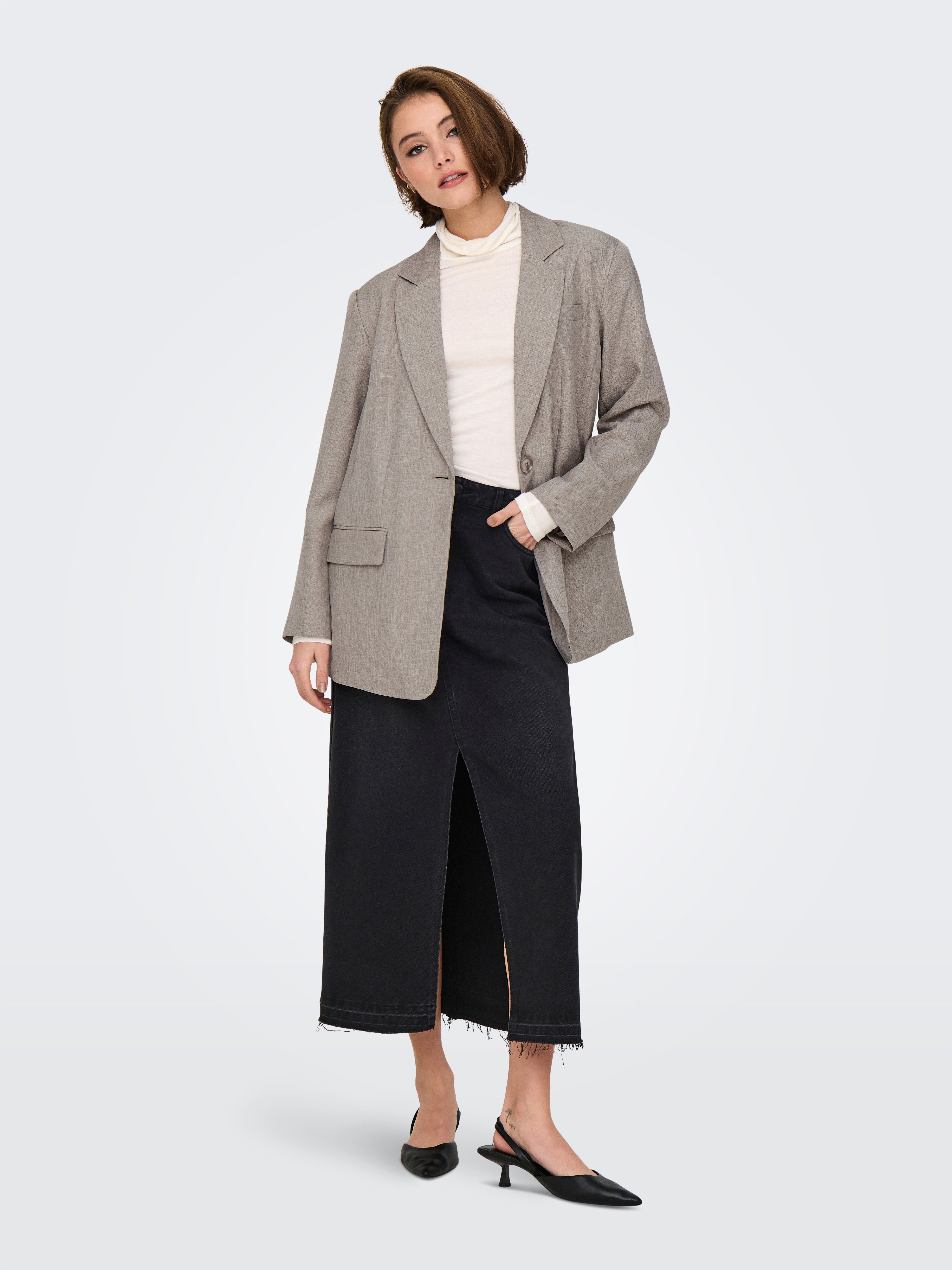 ONLY Longblazer ONLLINDA LS BOYFR MEL BLAZER TLR NOOS mit Reverskragen