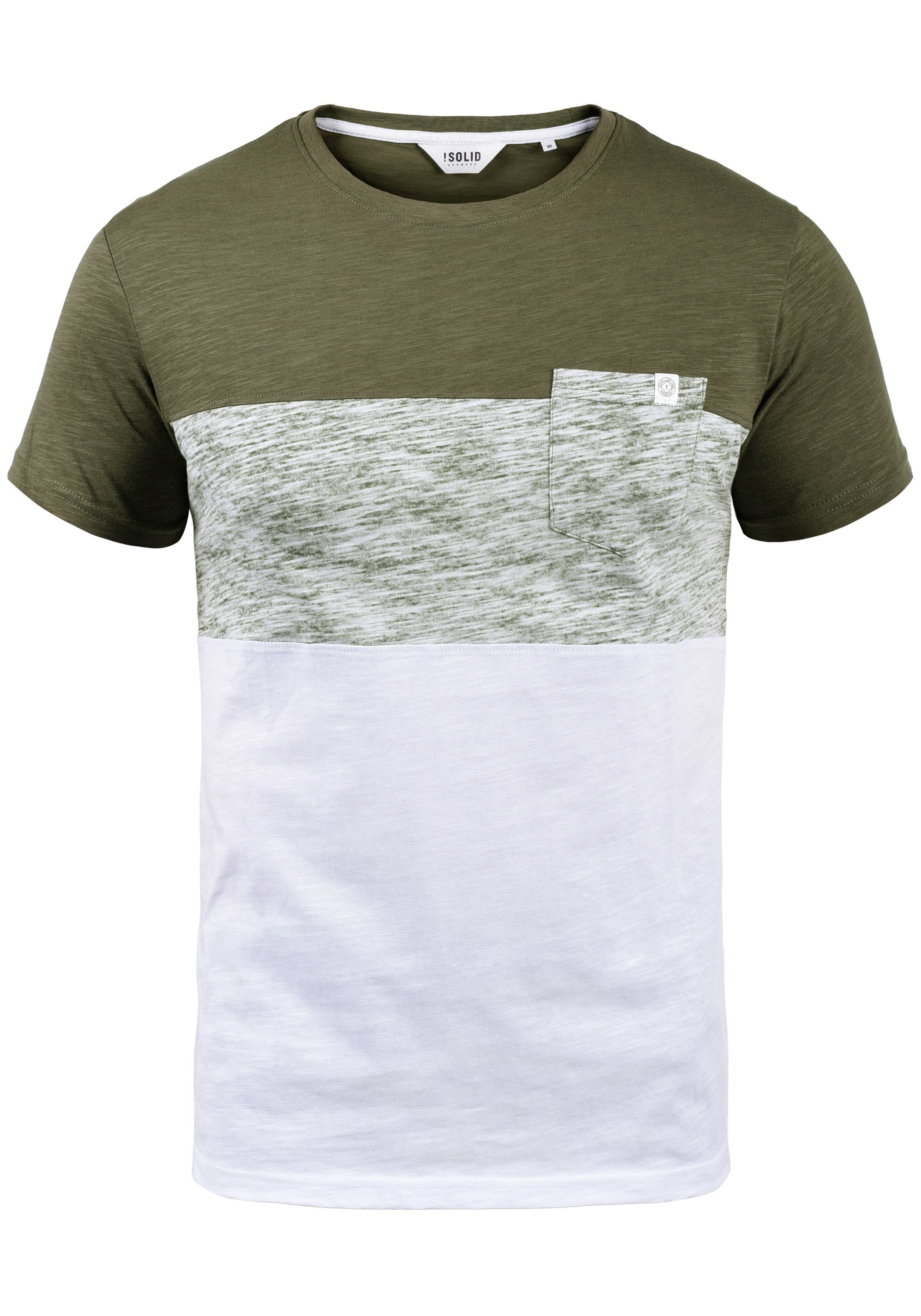 !Solid Rundhalsshirt SDSinor T-Shirt mit Color Block Ivy Green (3797)