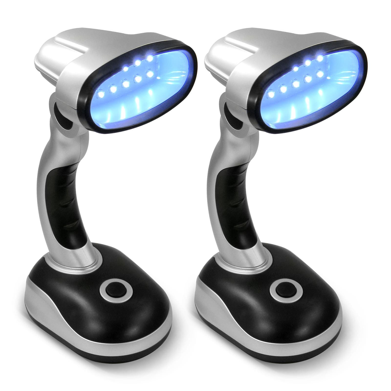 EAXUS LED Schreibtischlampe Helle Tischleuchte ohne Kabel, Batteriebetrieben, LED fest integriert, Tageslichtweiß, Schwenkbarar Lampenkopf, perfekt für konzentriertes Arbeiten