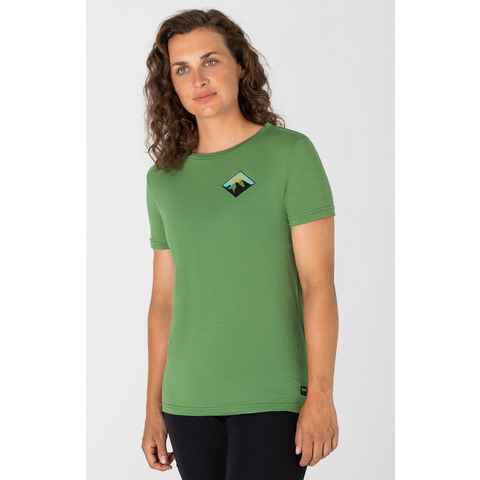 SUPER.NATURAL Print-Shirt Merino T-Shirt W BEST DAY TEE pflegeleichter Merino-Materialmix