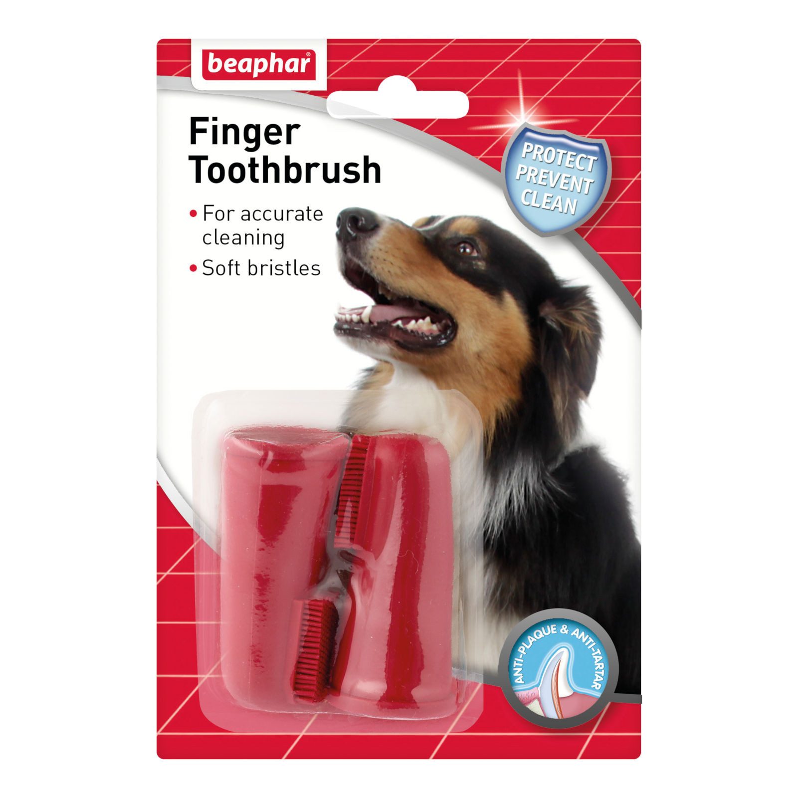 beaphar Tier-Fingerzahnbürste Dog-A-Dent Fingerzahnbürste für Hunde - 2 Stück