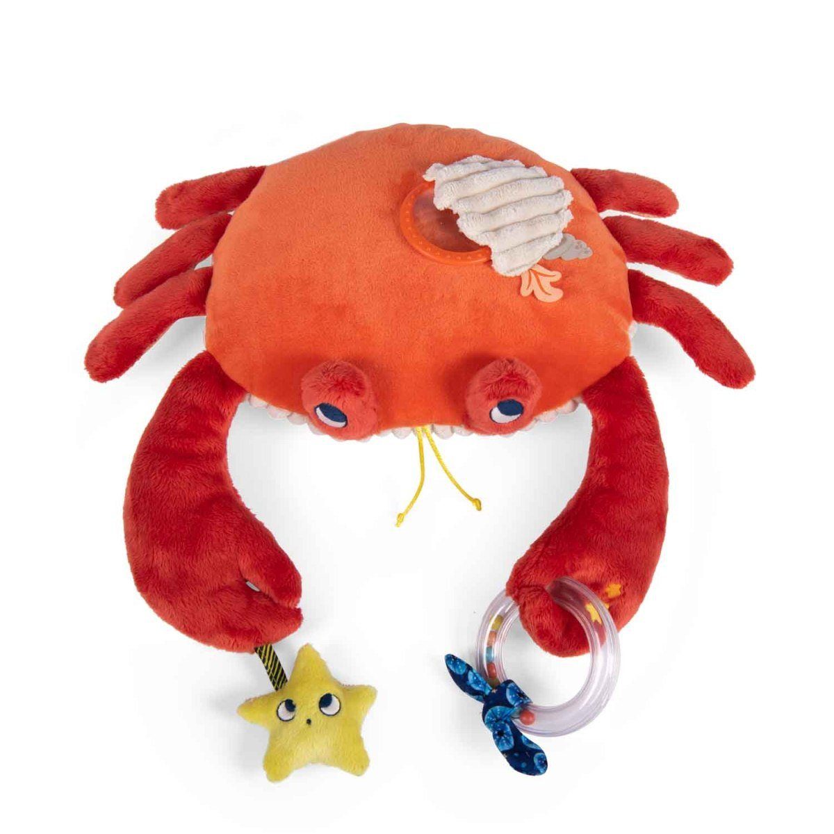 Moulin Roty Kuscheltier Grosses Spieltier Krabbe 34cm Activityspiel Plüschtier Stofftier