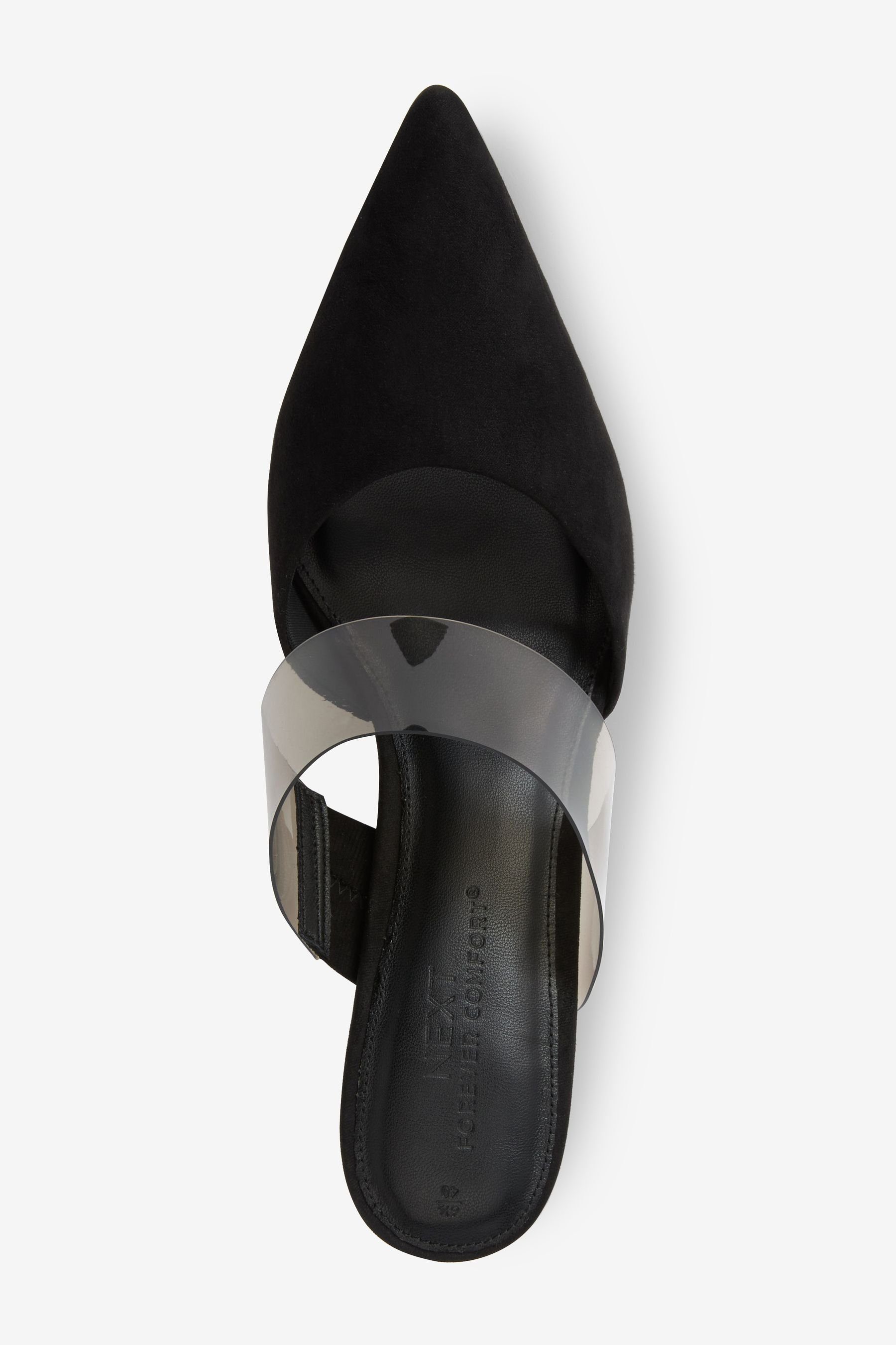 Sandalette transparente Pantoletten Black (1-tlg) Forever Comfort Next Spitze