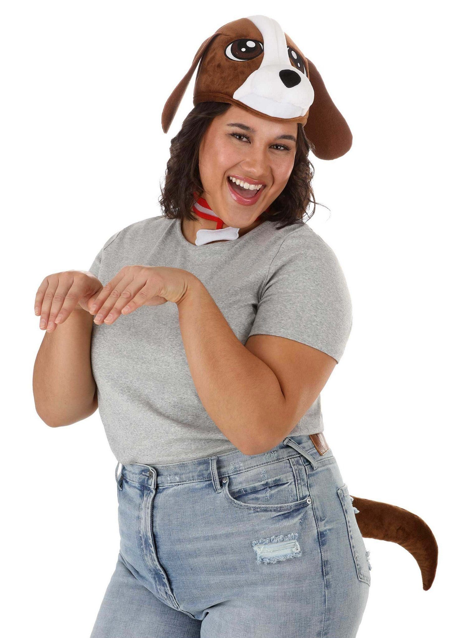 Elope Kostüm Hündchen Accessoire-Set, Tierisches Set mit Kopfbedeckung, Halsband und Schwanz