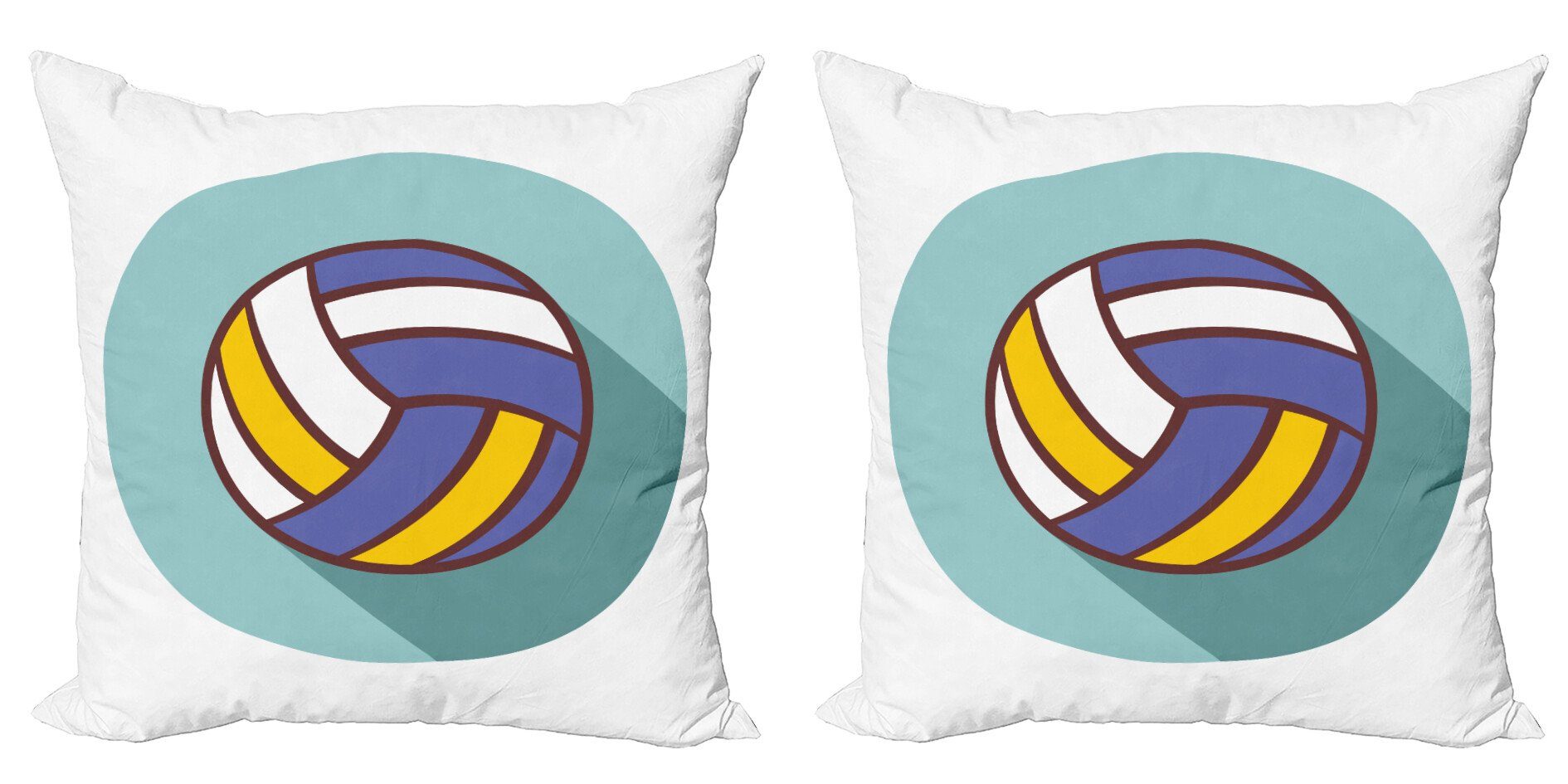 Kissenbezüge Modern Accent Doppelseitiger Digitaldruck, Abakuhaus (2 Stück), Volleyball Runde Grafik-Logo-Art