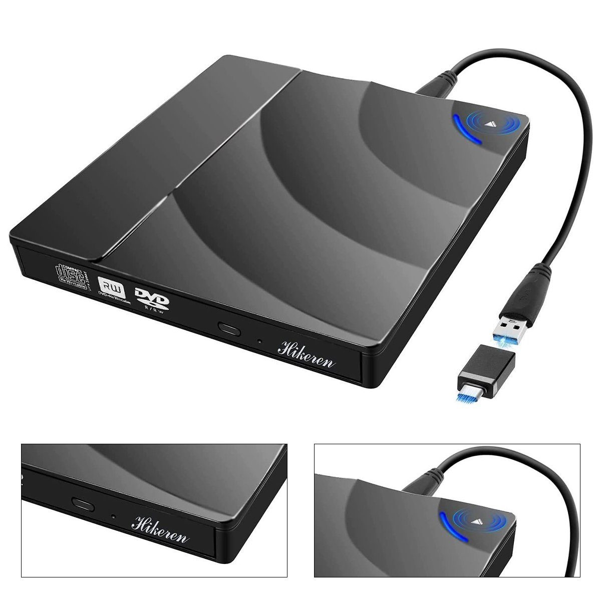 Welikera Externes DVD-Laufwerk, 8x Lesen Unterstützung für DVD   R, DVD-R DVD-Brenner