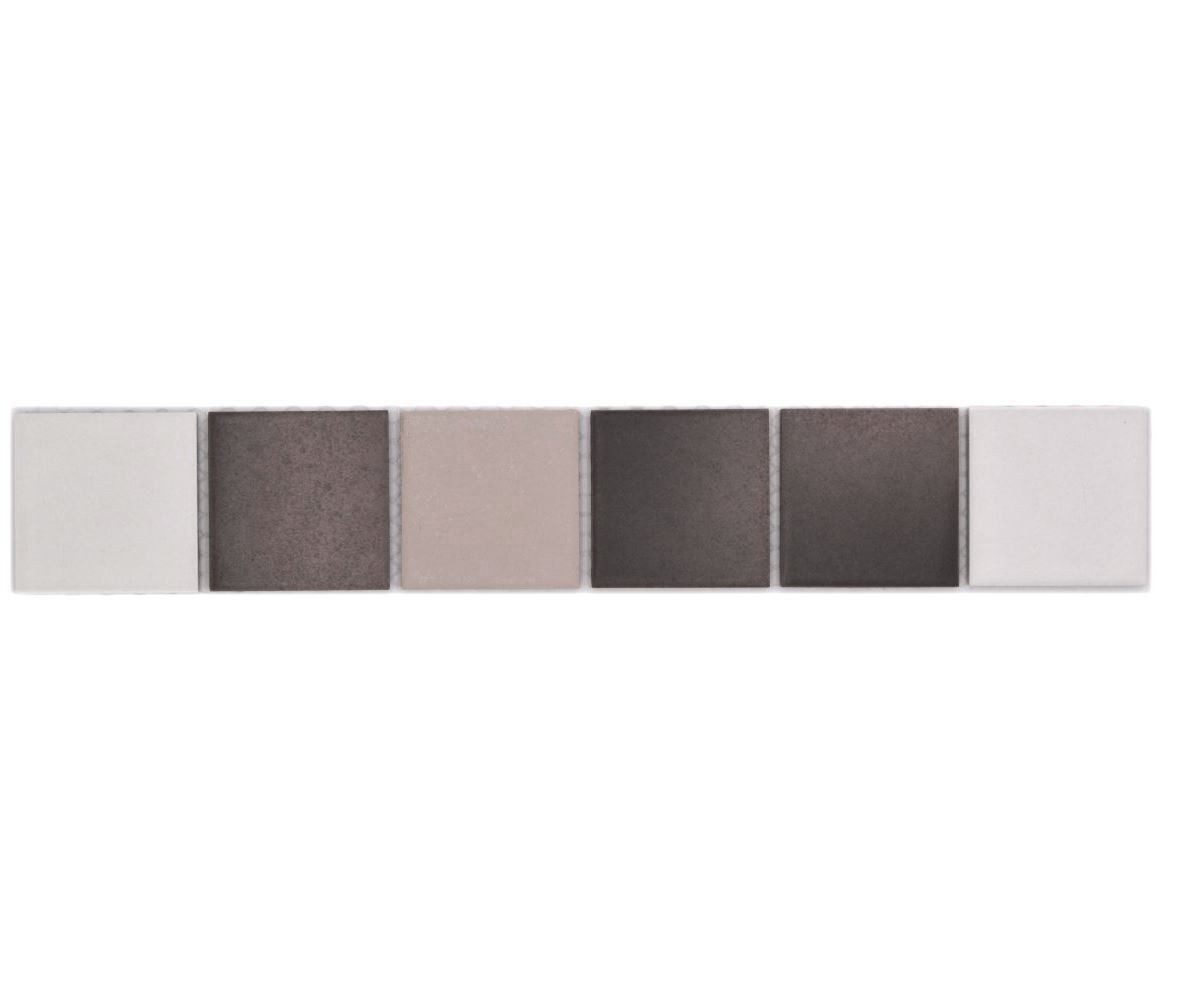 Mosani Fliesen-Bordüre Mosaik Borde Bordüre beige braun Keramik