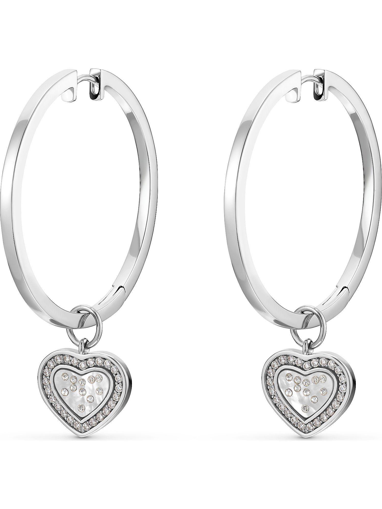 JETTE Paar Creolen JETTE Damen-Creolen 925er Silber 72 Zirkonia (Paar)