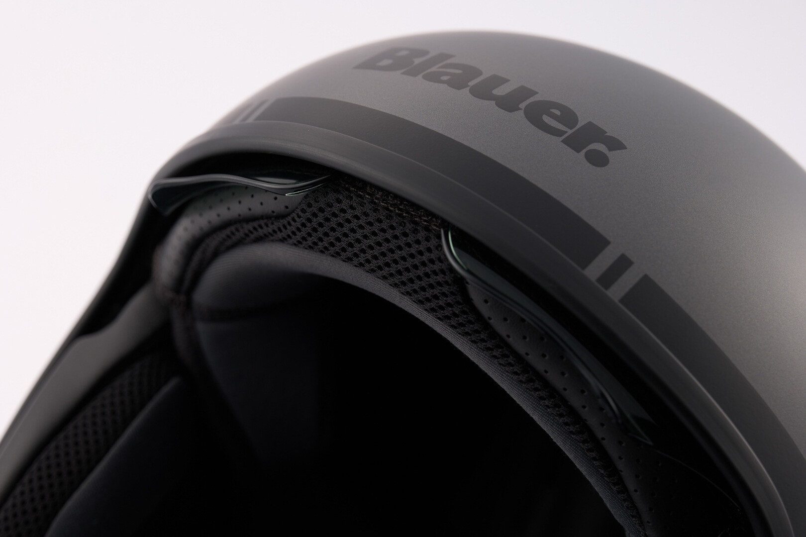Blauer Motorradhelm Pilot GO Jethelm, Integriertes Sonnenvisier