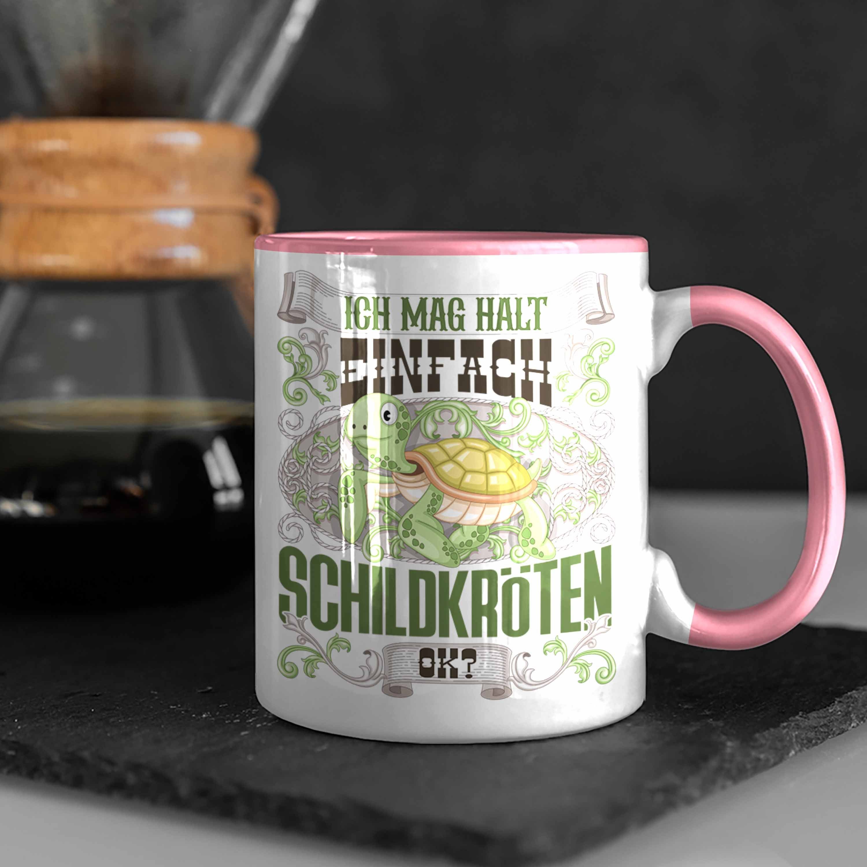 Trendation - Trendation Rosa Geschenk Tasse Schildkröte Schildkröten G Tasse Besitzer Spruch