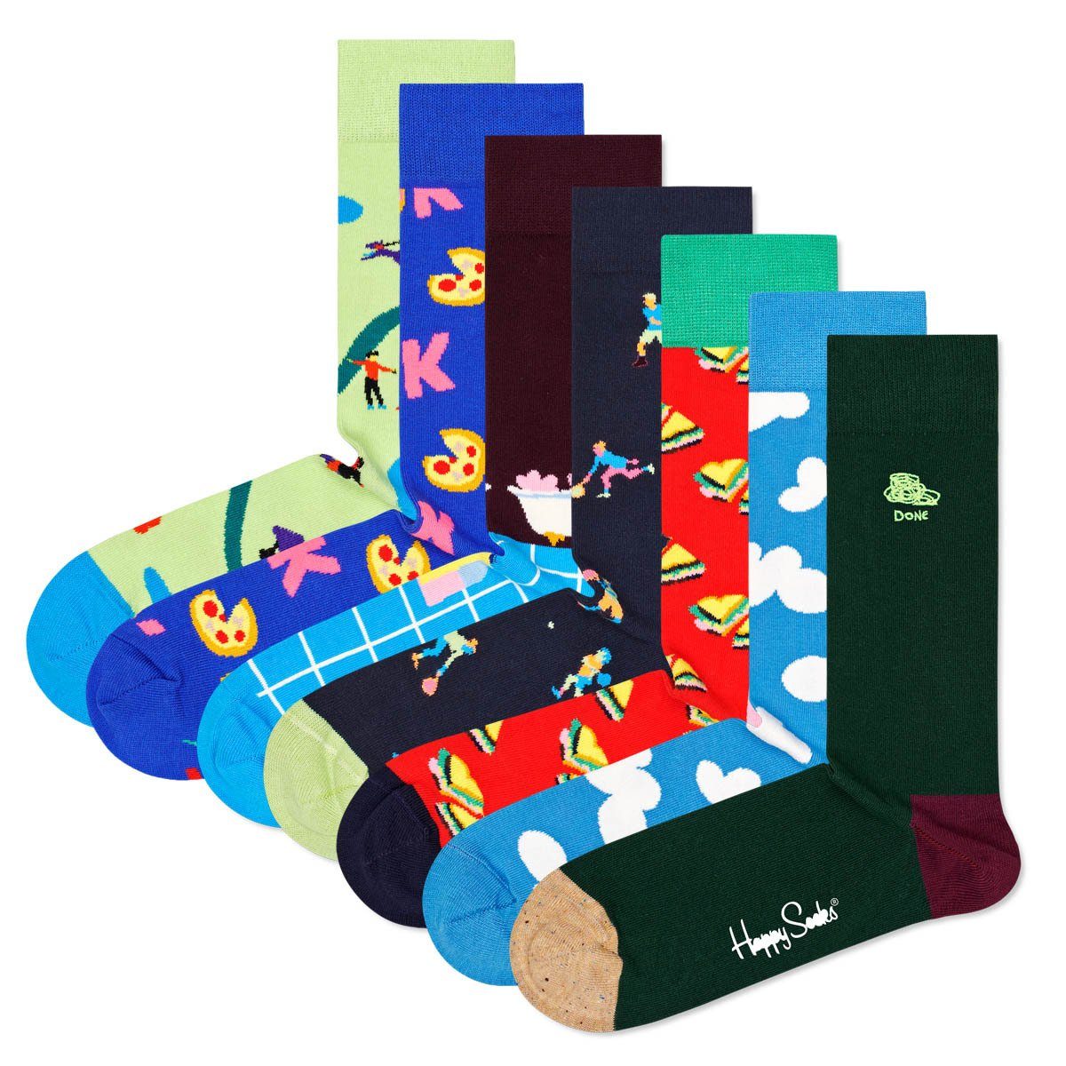 Happy Socks Kurzsocken Unisex Socken, 7er Pack, Geschenkbox 7 Day