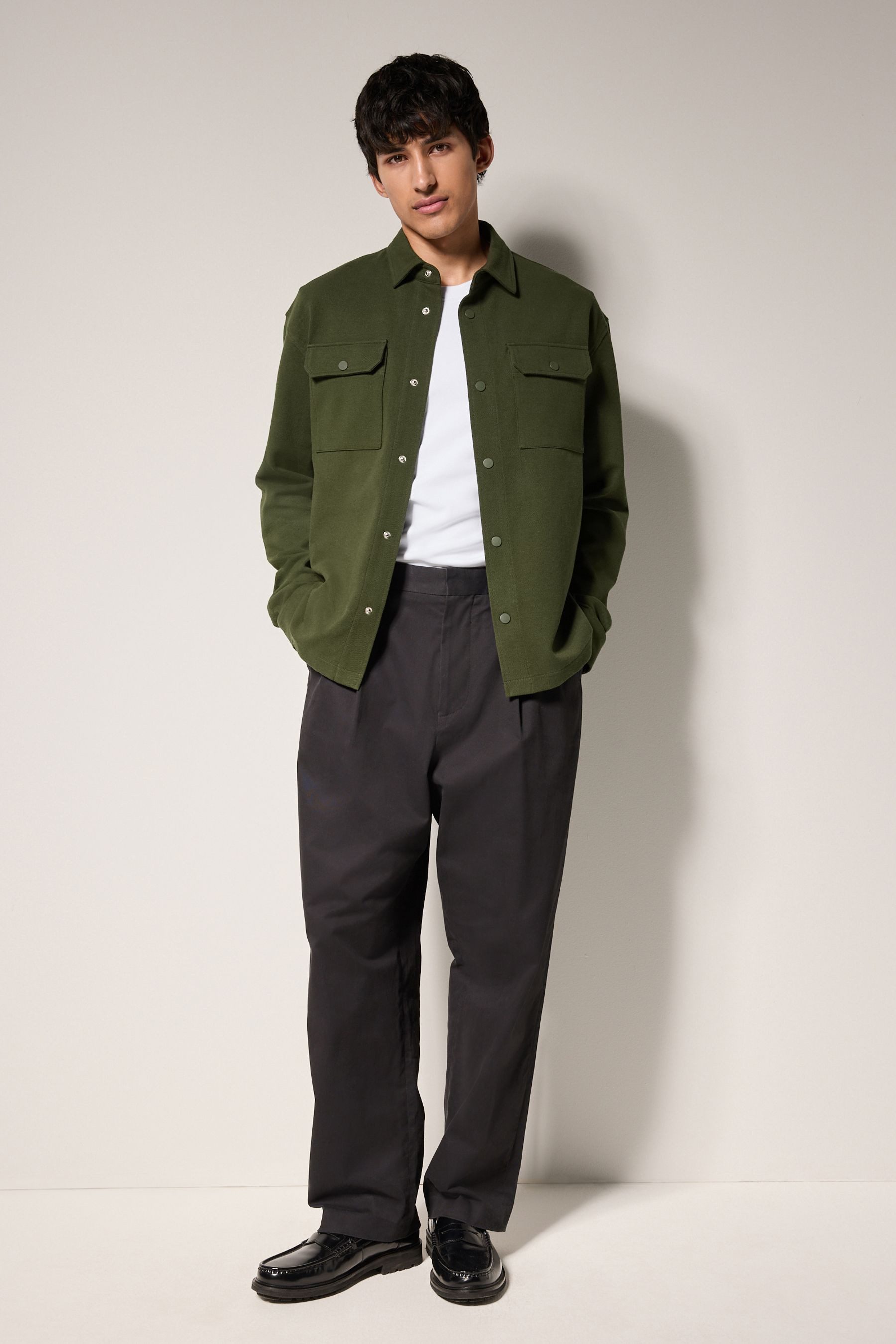 Next Hemdjacke Hemdjacke mit Druckknopfverschluss aus Jersey (1-St)