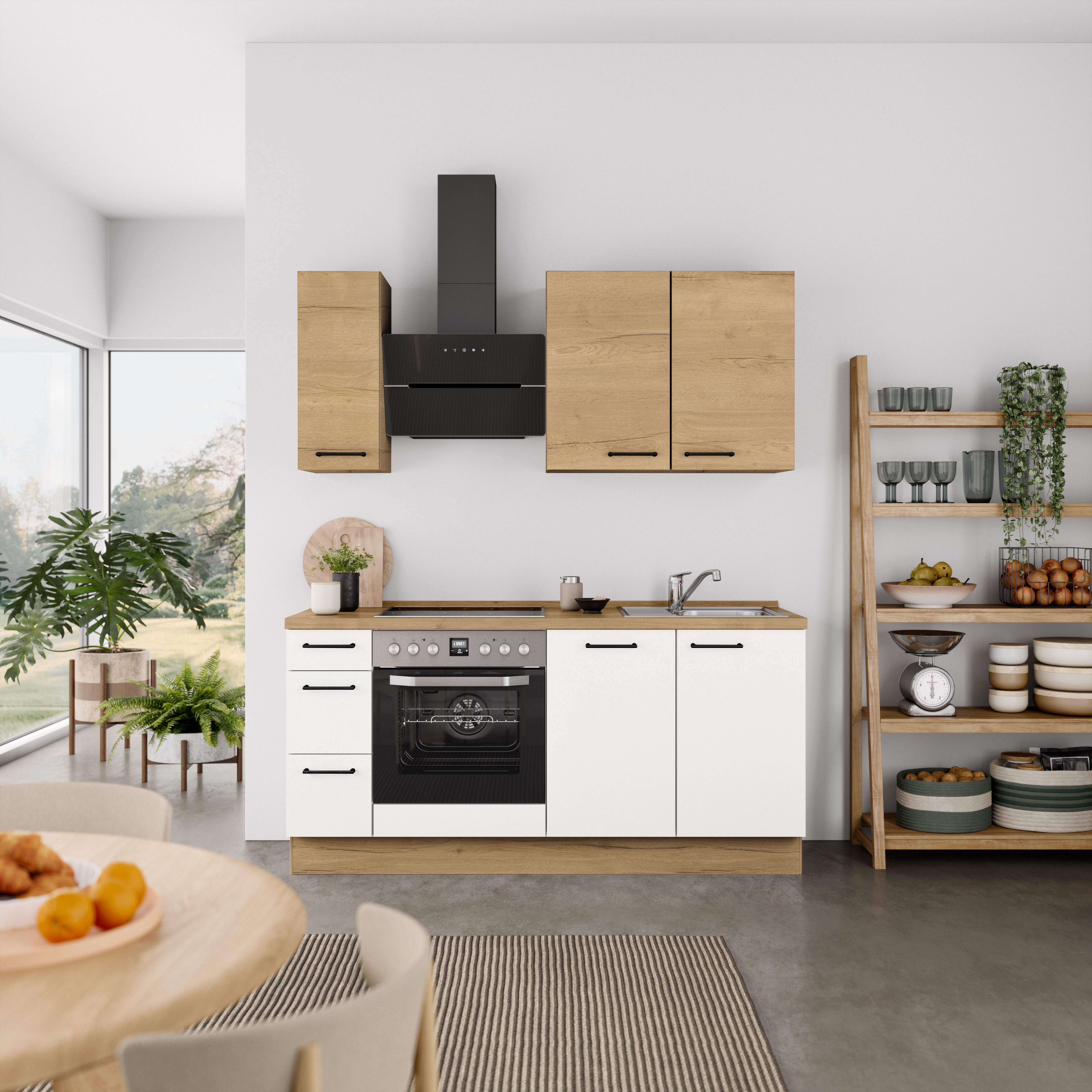nobilia® Küchenzeile "MIAMI", NEU: individuell anpassbar mit gratis Profi-Beratung, vormontiert, Breite 180 cm, Ausrichtung wählbar, wahlw. mit E-Geräten