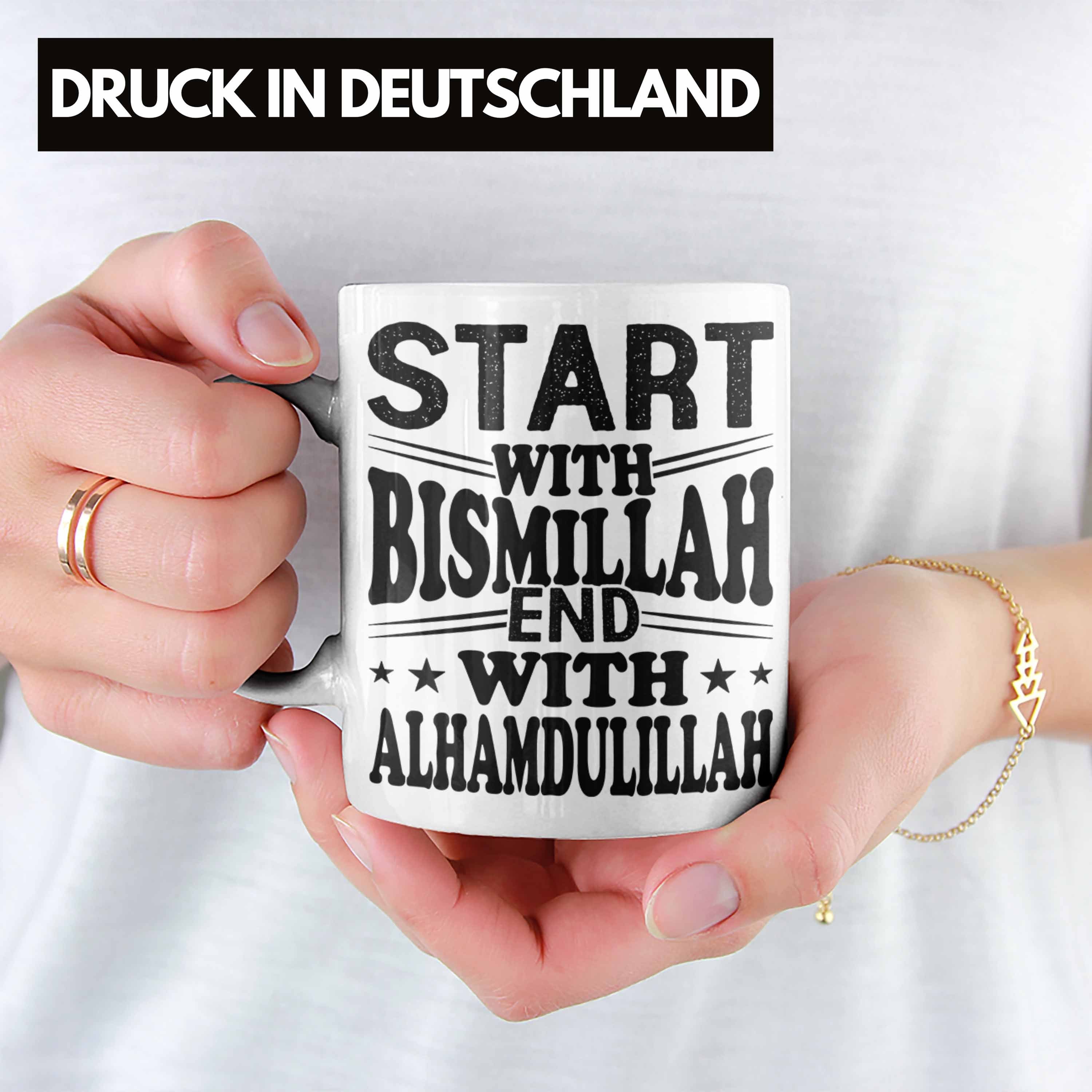 Weiss Alhamdulillah With With Start Muslime Tasse Gla Bismillah Geschenk Trendation End Tasse