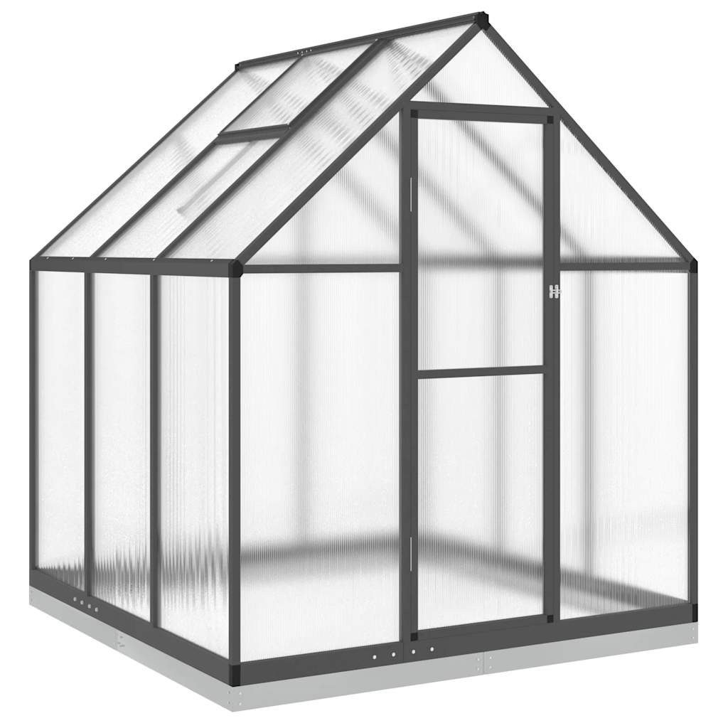 Gewächshaus Gewächshaus mit Fundamentrahmen Anthrazit 169x169x202 cm Alu