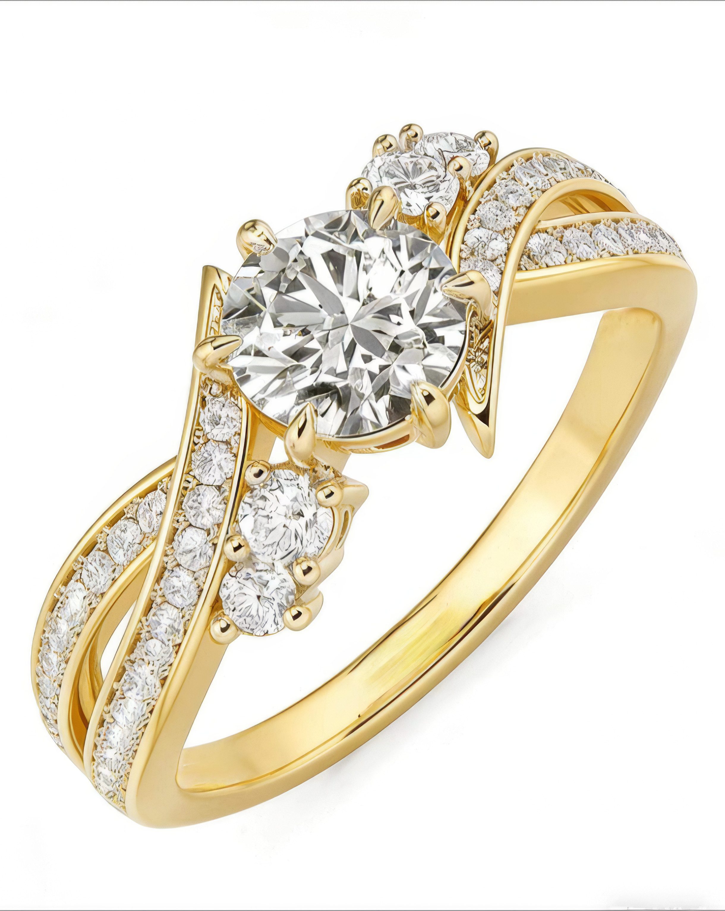 Diamantring Diamantring für Damen, 1ct D Vs1 Diamantring aus echtem Gold, Ehering
