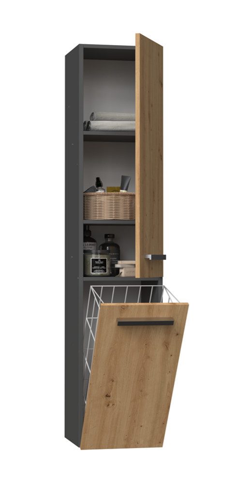 MAGOWA Badkommode Badezimmerschrank NEL IV – Stilvoll, funktional & platzsparend, Tiefe: 30 cm Breite: 31 cm Höhe: 174 cm – Bild 2 von 5