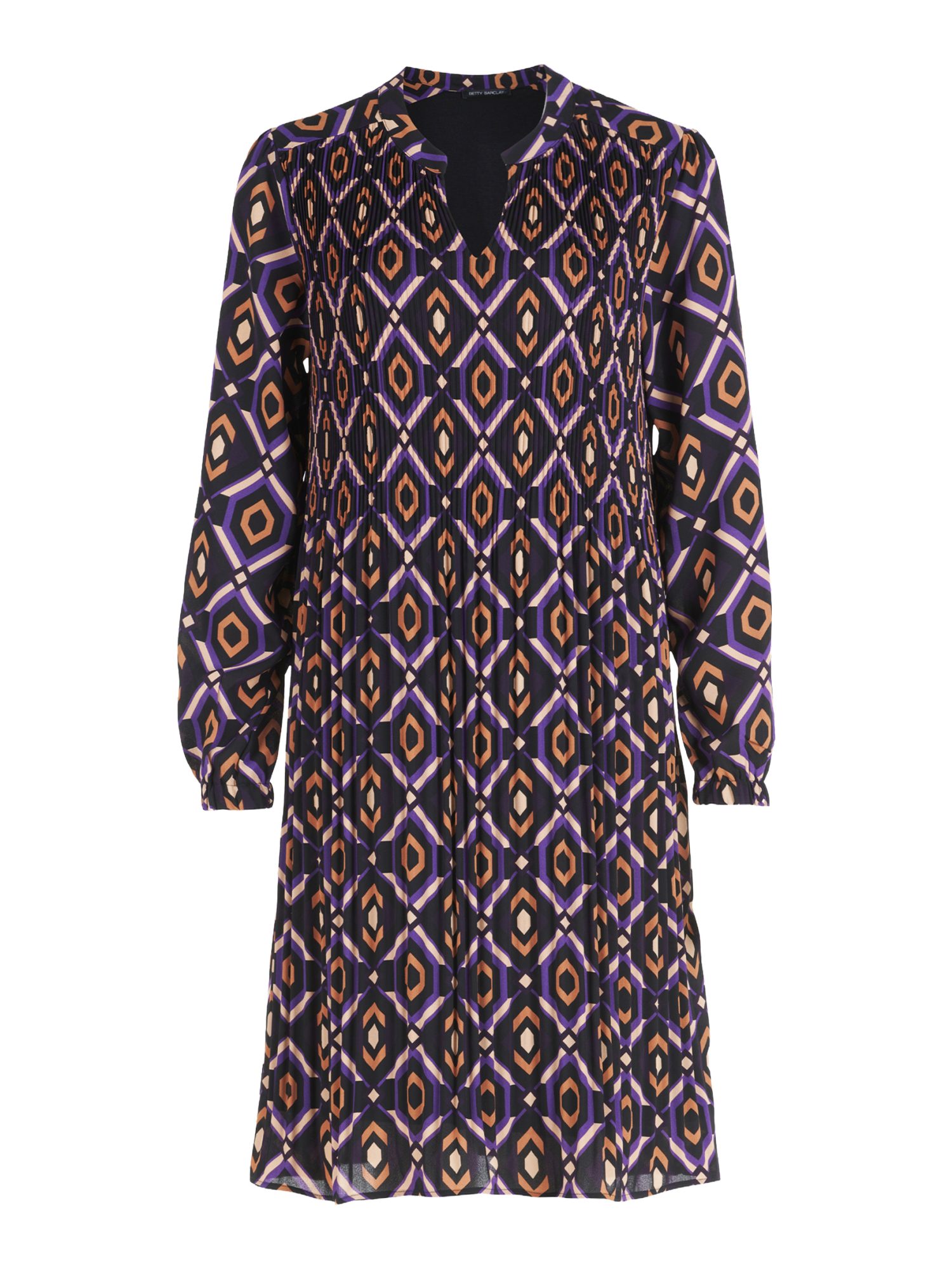 Betty Barclay Partykleid lila,Casual,Polyester,Allover-Print,V-Ausschnitt,Lang,Regular Fit