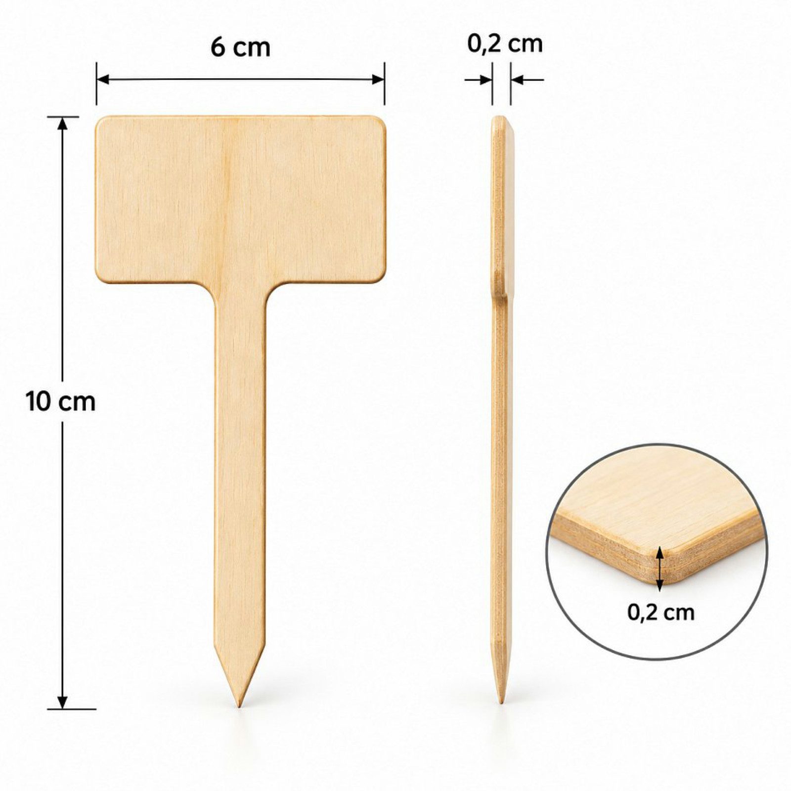 Koopman Gartenstecker Pflanzenstecker Beschriftung Holz 40er Set (Set, Packung) 10cm, Pflanzenetikett, Beschriftbar, Garten – Bild 3 von 5