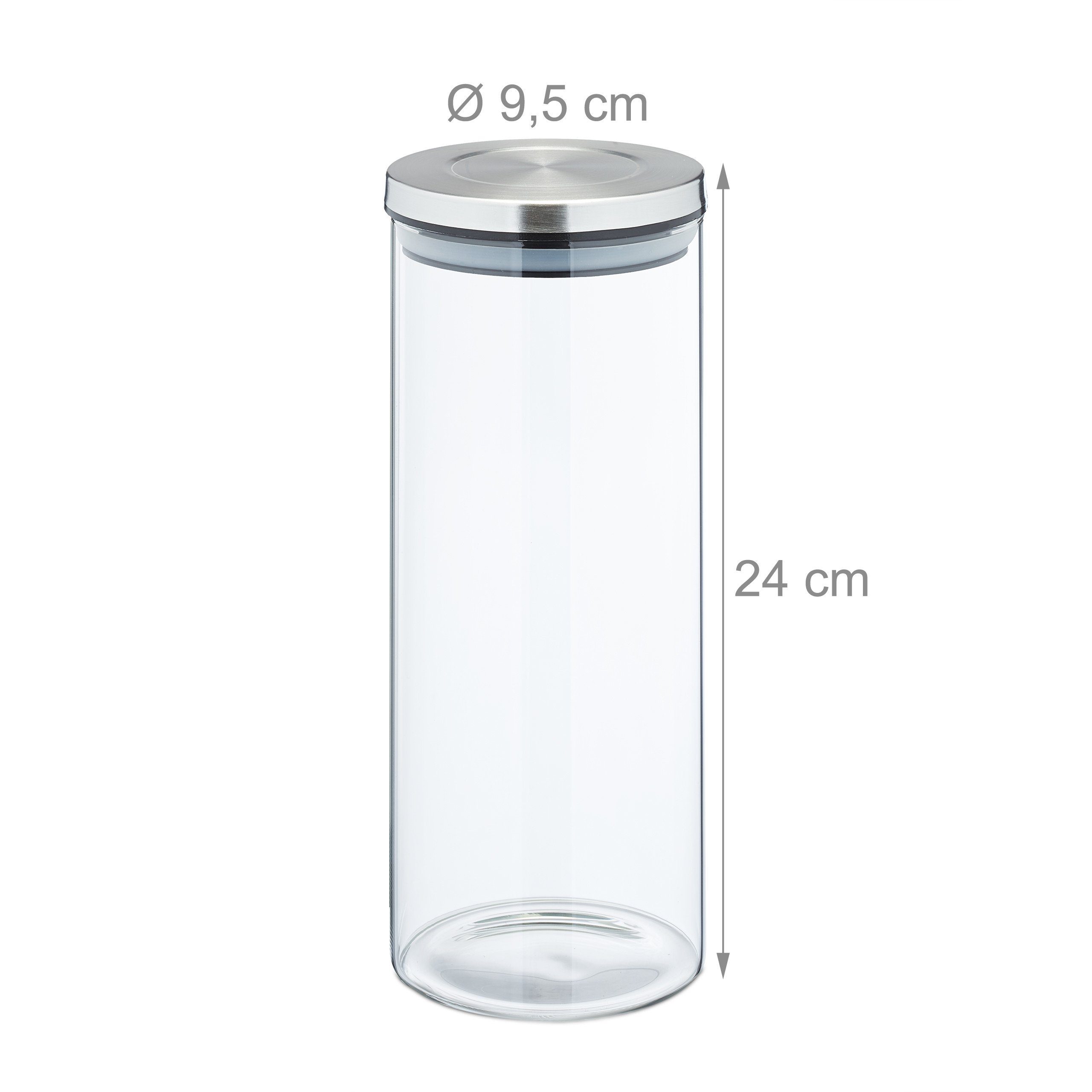 relaxdays Vorratsglas Vorratsgläser Set je Glas 4er 1,5 Liter