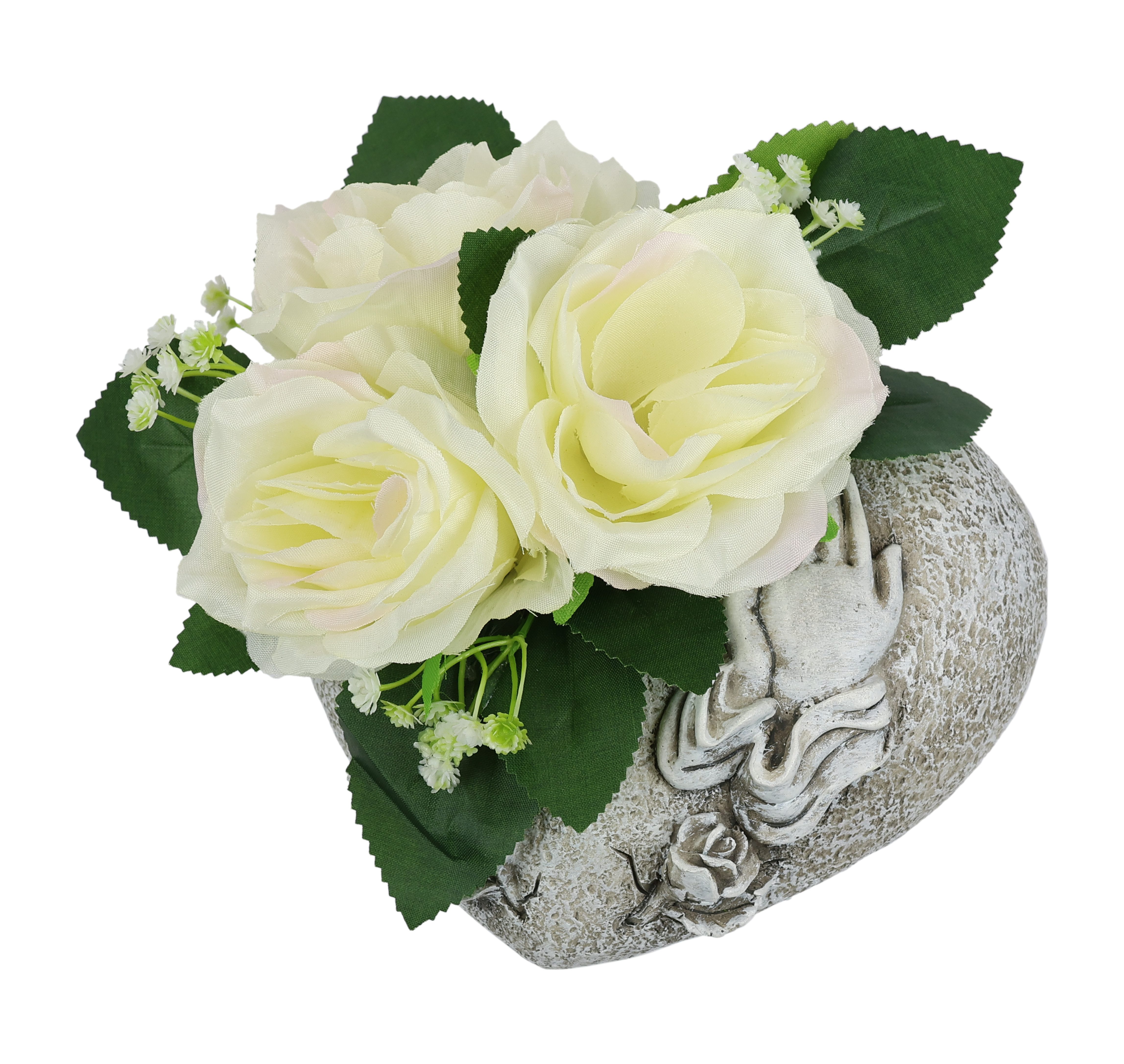 Kunstblume Gesteck 'Rosen' in Herz-Pflanzschale, OTTO home