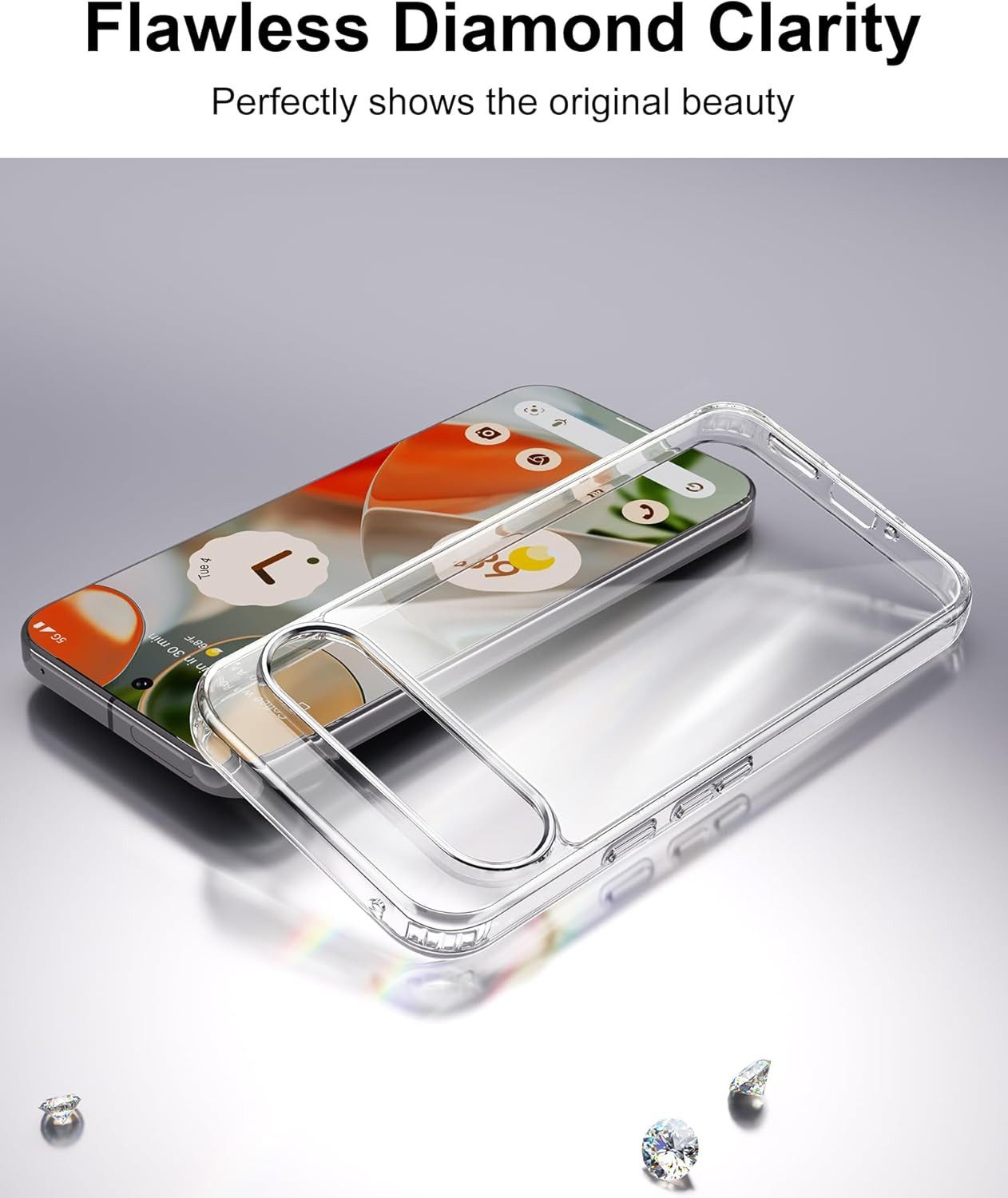 Baker Handyhülle Google Pixel 6 6a 6 Pro 7 7a 7 Pro 8 8a 8 Pro 9 9a 9 Pro 10 10 Pro, Transparent Schutzhülle Silikon mit Stoßfest Schutzecken