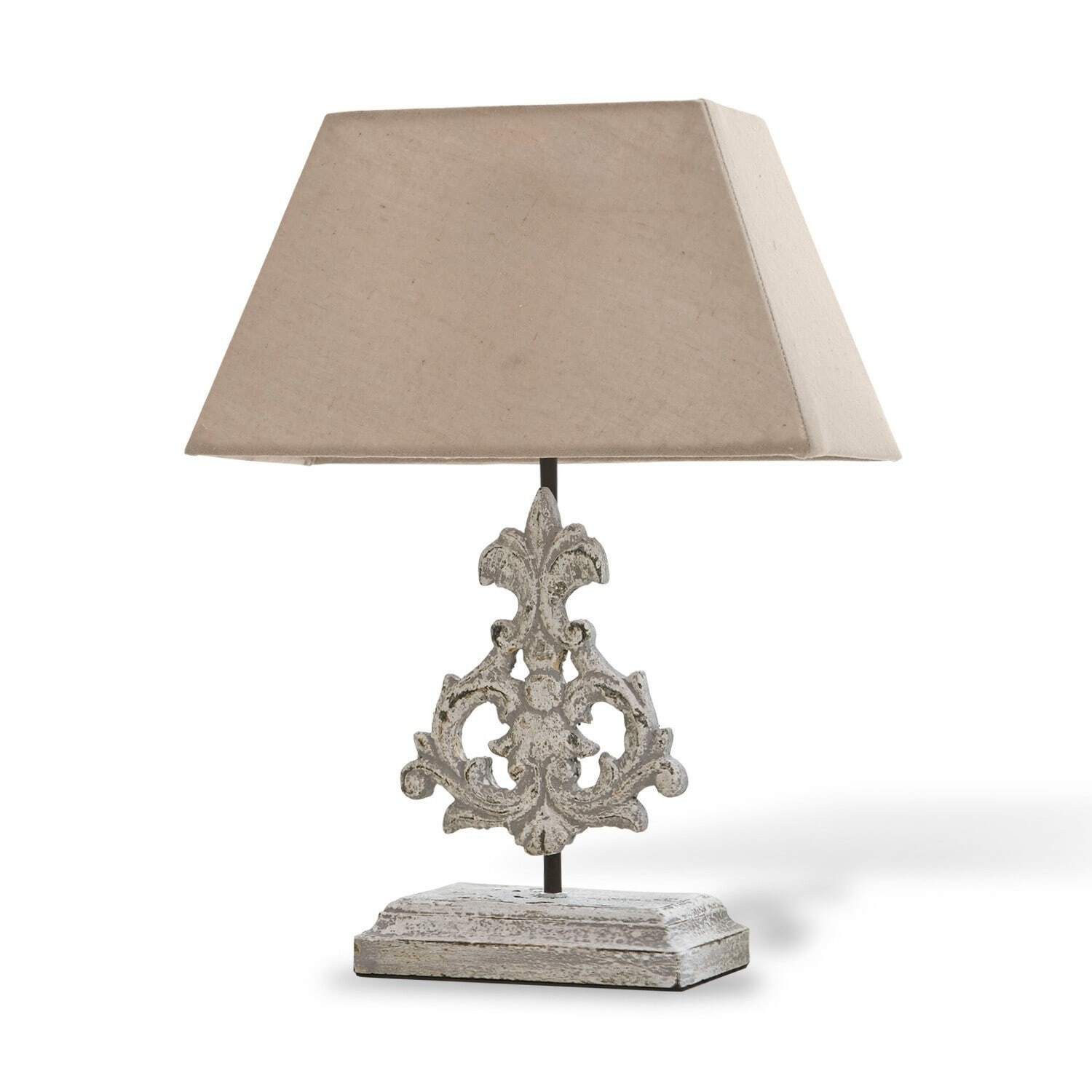 Mirabeau Tischleuchte Tischlampe Poème leinen/antikweiß