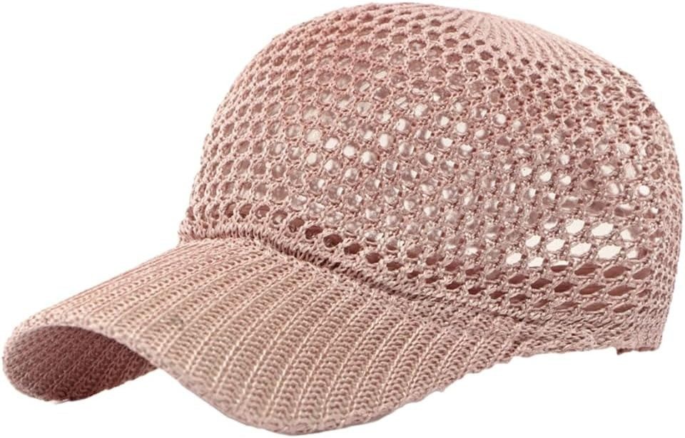 Bwecuy Sonnenhut Damen-Strick-Mesh-Baseballkappe, Sommer-Sonnenhut verstellbar, geeignet für Outdoor-Reisen und als Sonnenhut.