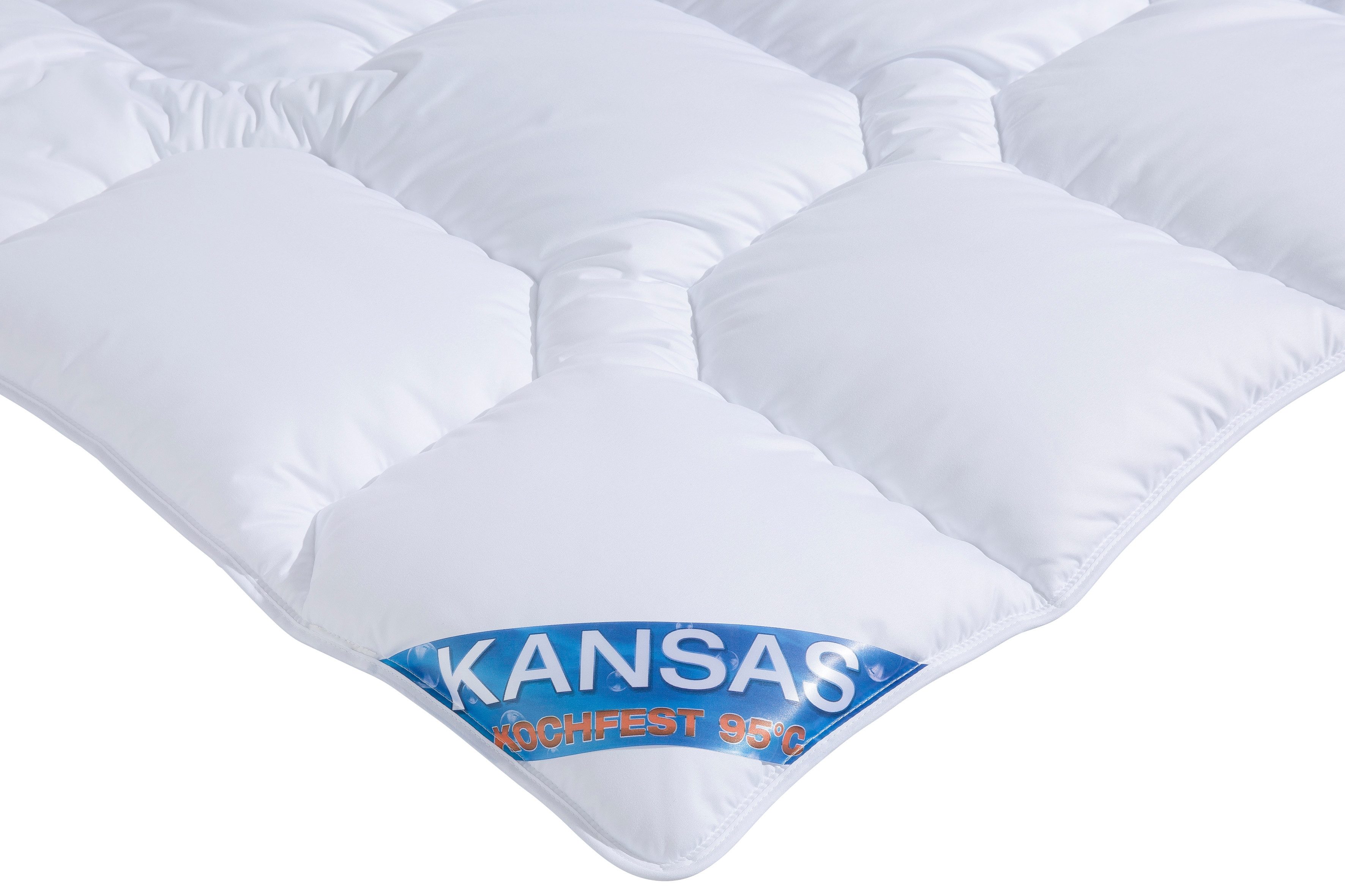 fan Microfaserbettdecke + Kopfkissen Kansas, 2tlg.-Set mit Kissen 80x80 cm, Füllung: Markenhohlfaser »EUROfill« (Bettdecke), Bezug: Microfaser mit Peach-touch (Bettdecke), Microfaser (Kopfkissen), Bettdecke 135x200 cm, 155x220 cm für Sommer oder Winter