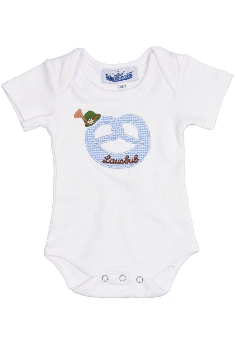 Trachtenkleid Baby Body - BREZL LAUSBUB - weiß/hellblau