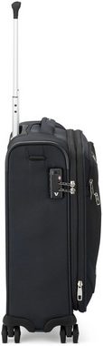 RONCATO Handgepäck-Trolley Joy Carry-on, 55 cm, schwarz, 4 Rollen, Handgepäck-Koffer Reisekoffer mit Volumenerweiterung und TSA Schloss