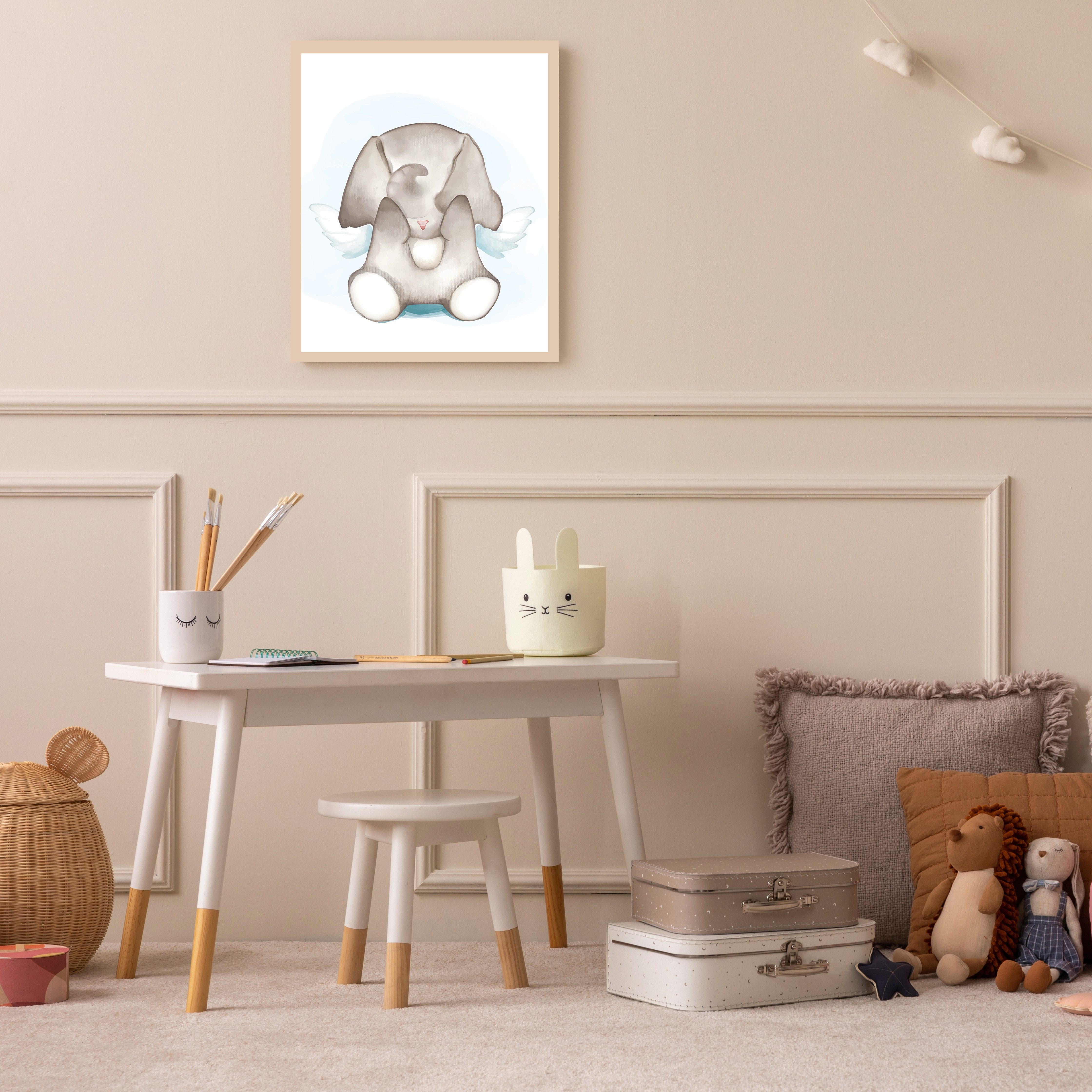 Lüttenhütt Bild mit Rahmen oder Poster, Elefant mit Flügeln, Elefant, Fantasy, Tiere (1 St), HD Premium Druck
