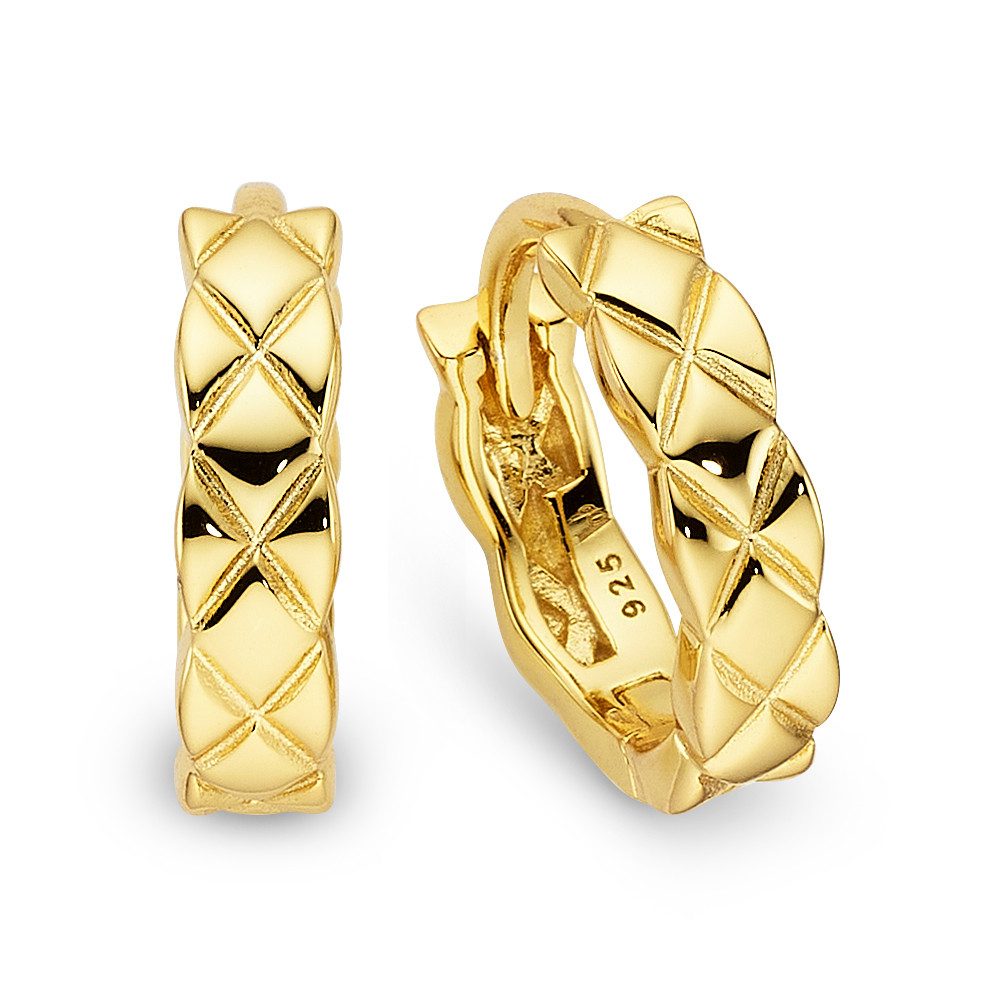 Bruno Banani Paar Creolen Schmuck Geschenk Klappcreole Silber gelbgoldfarben vergoldet