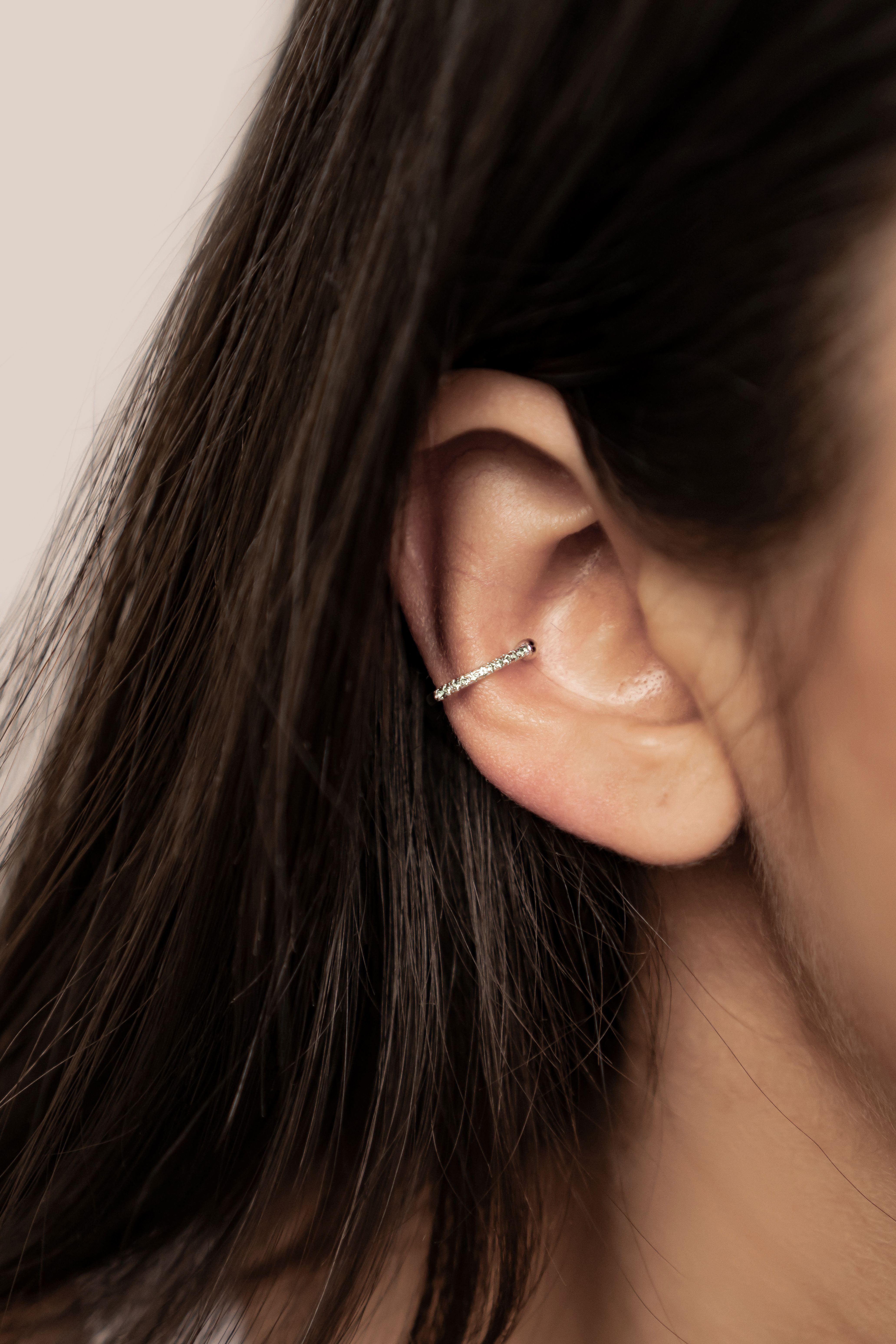 Hey Happiness Ohrklemme Basic Single Ear Cuff Zirkonia, Fake Ohrring Silber günstig online kaufen