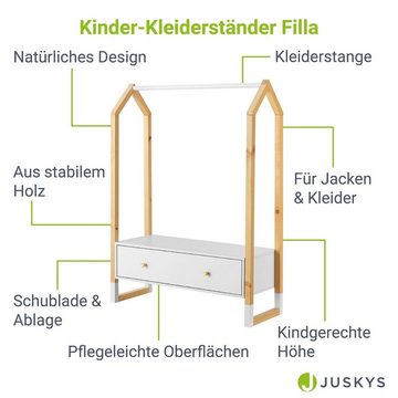 Juskys Kleiderständer Filla, Kleiderstange für Kinder, natürliches Design für das Kinderzimmer