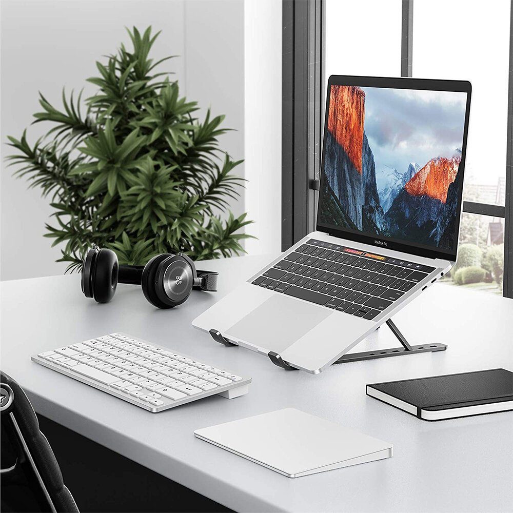 Gravizone Laptoptisch Laptop Ständer Halter Schreibtisch höhen verstellbar Home-Office weiß für