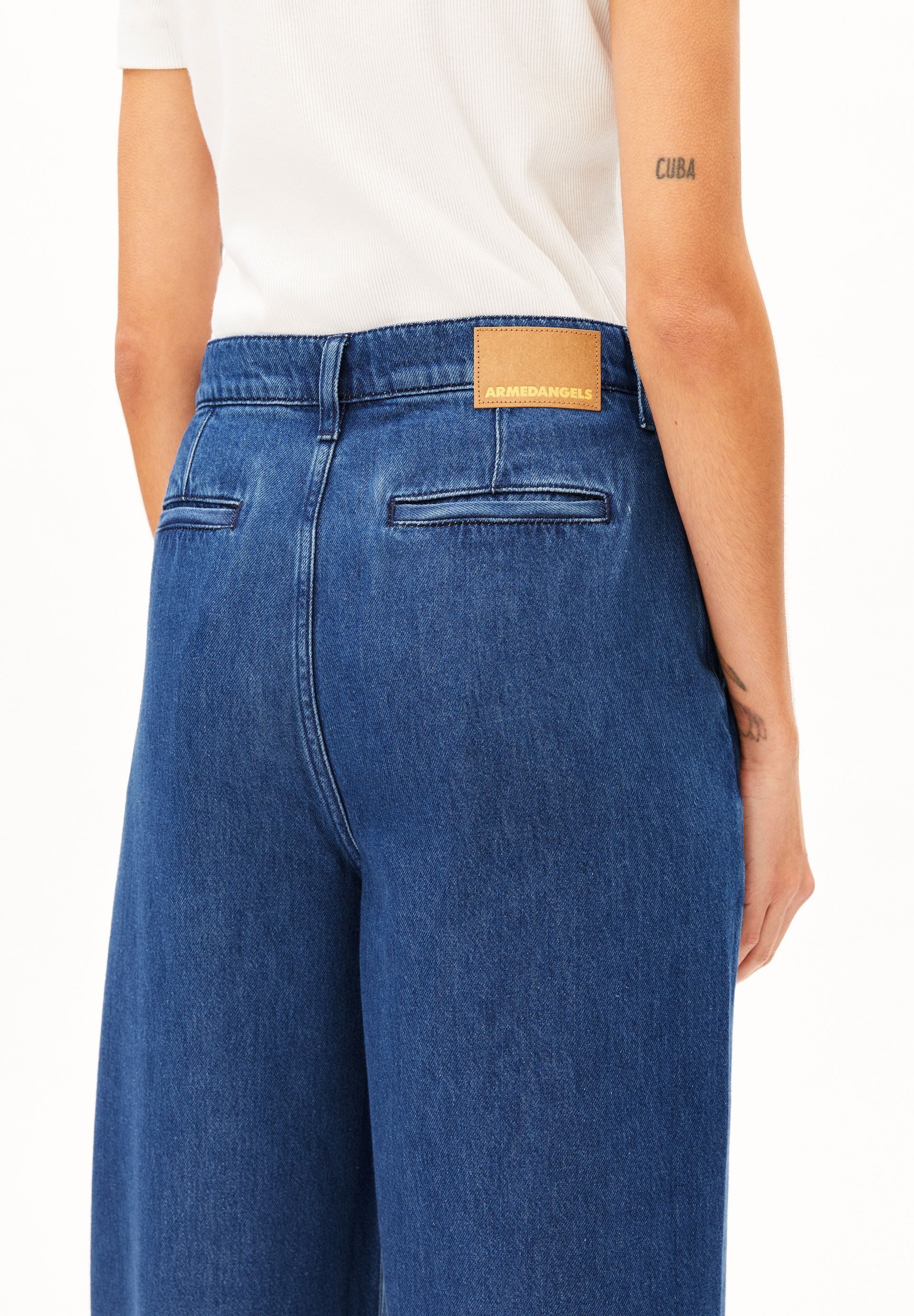 Armedangels Stoffhose WIDE LEG DENIM TENCEL™ Lyocell Mix (High Waist, Loose Fit)