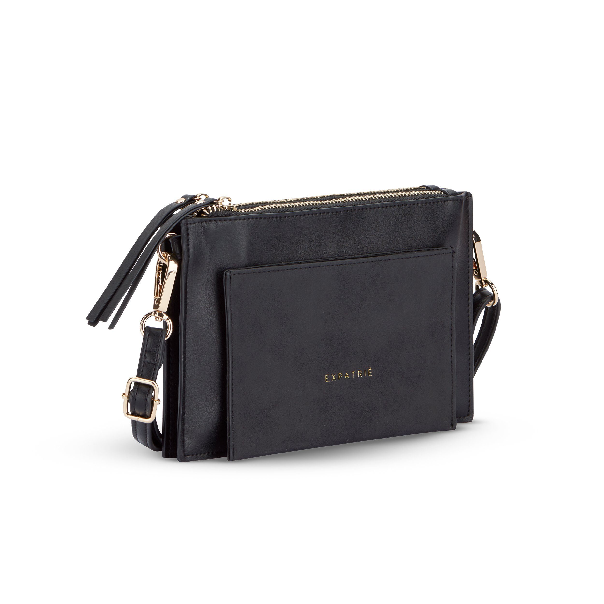 Expatrié Clutch Isabelle Elegante Umhängetasche Damen Handtasche, Hochwertiges Kunstleder, Wasserabweisend