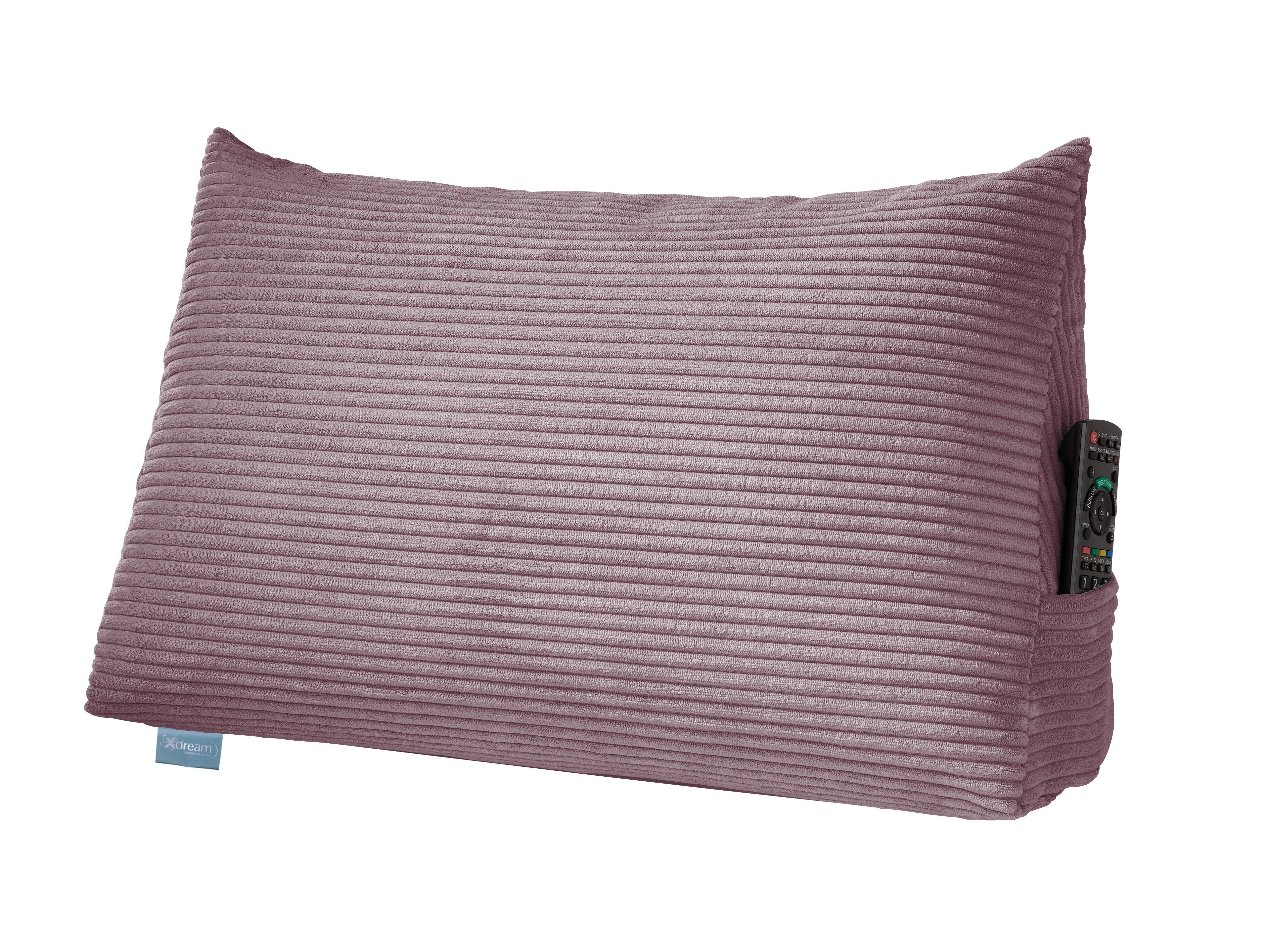 XDREAM Rückenkissen ergonomisches Keilkissen für Bett und Sofa, 1-tlg., als Kopfkissen oder Venenkissen verwendbar, mit praktischem Seitenfach