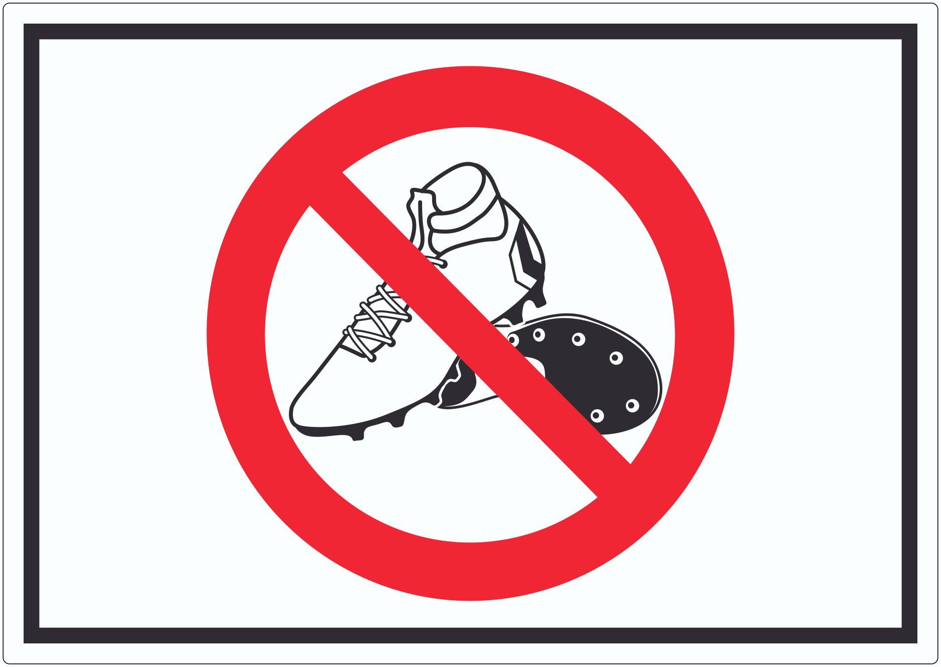 HB-Druck Aufkleber Betreten mit Fussballschuhen verboten Symbol Aufkleber, wetterfest, UV-beständig, kratzfest