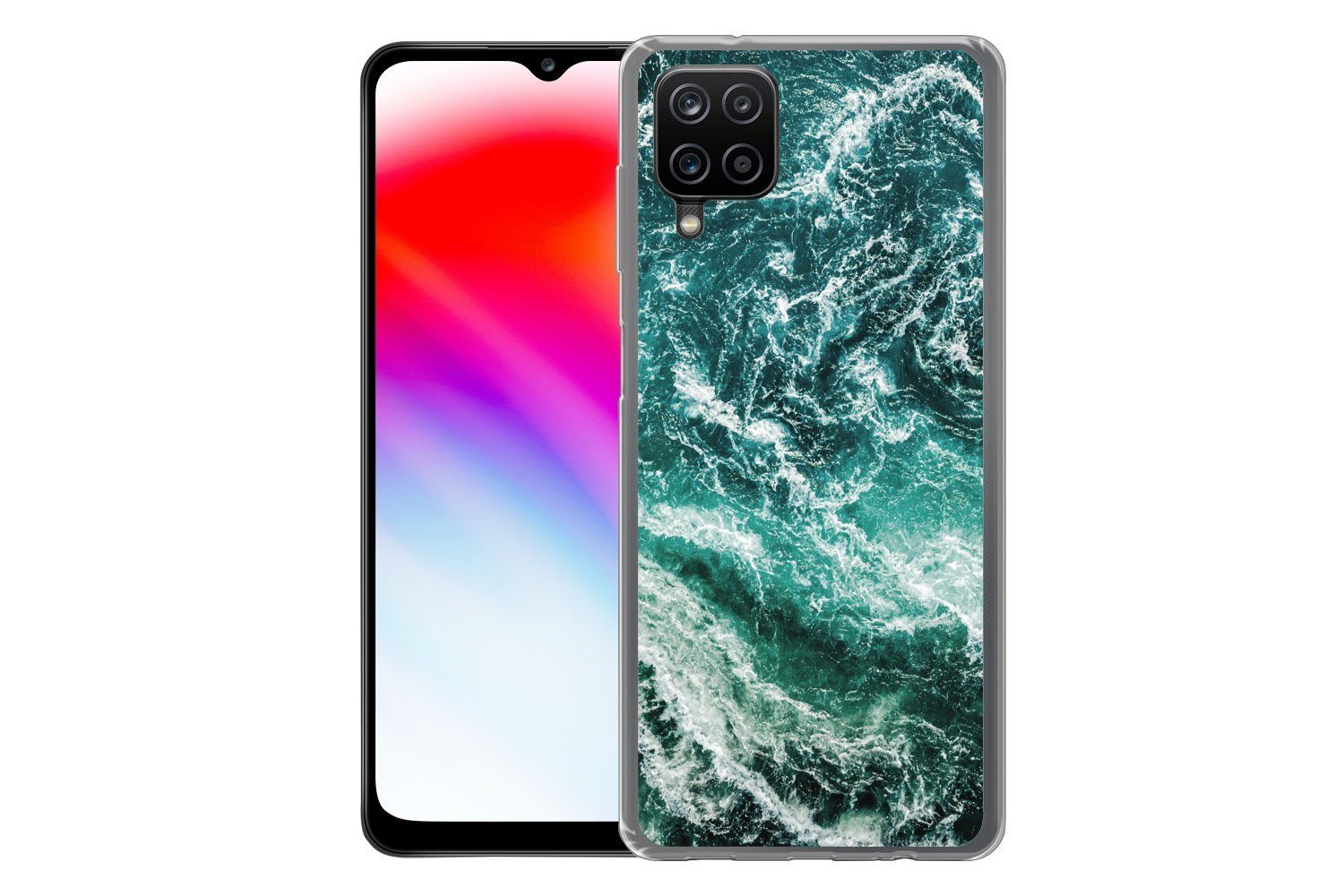 MuchoWow Handyhülle für Samsung Galaxy A12 Marmor - Gemustert - Natursteine, Smartphone-Bumper, Print, Handy Schutzhülle Dünn